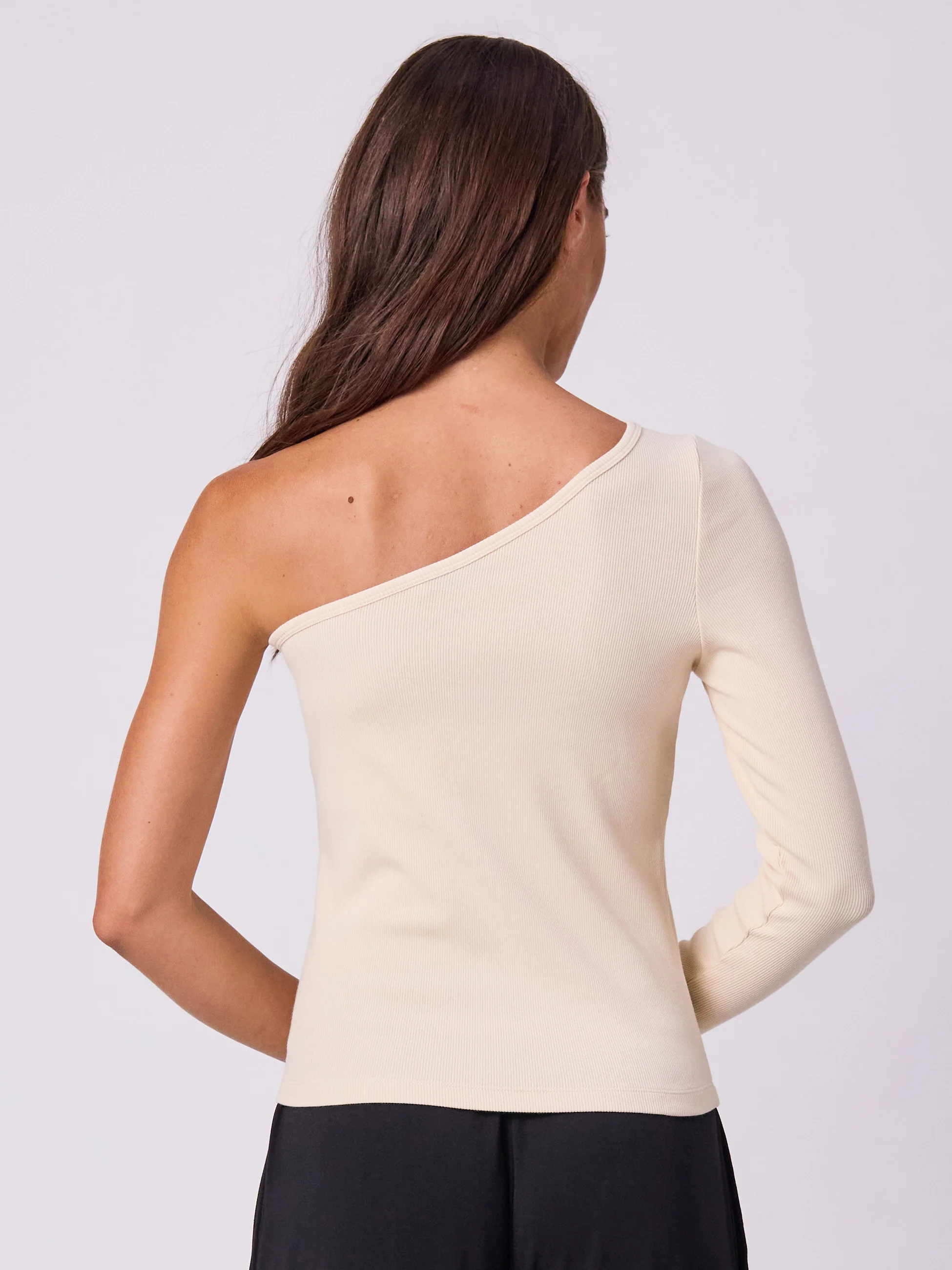 Asymmetric Organic Cotton Long Sleeve  - Chalk - Image 7