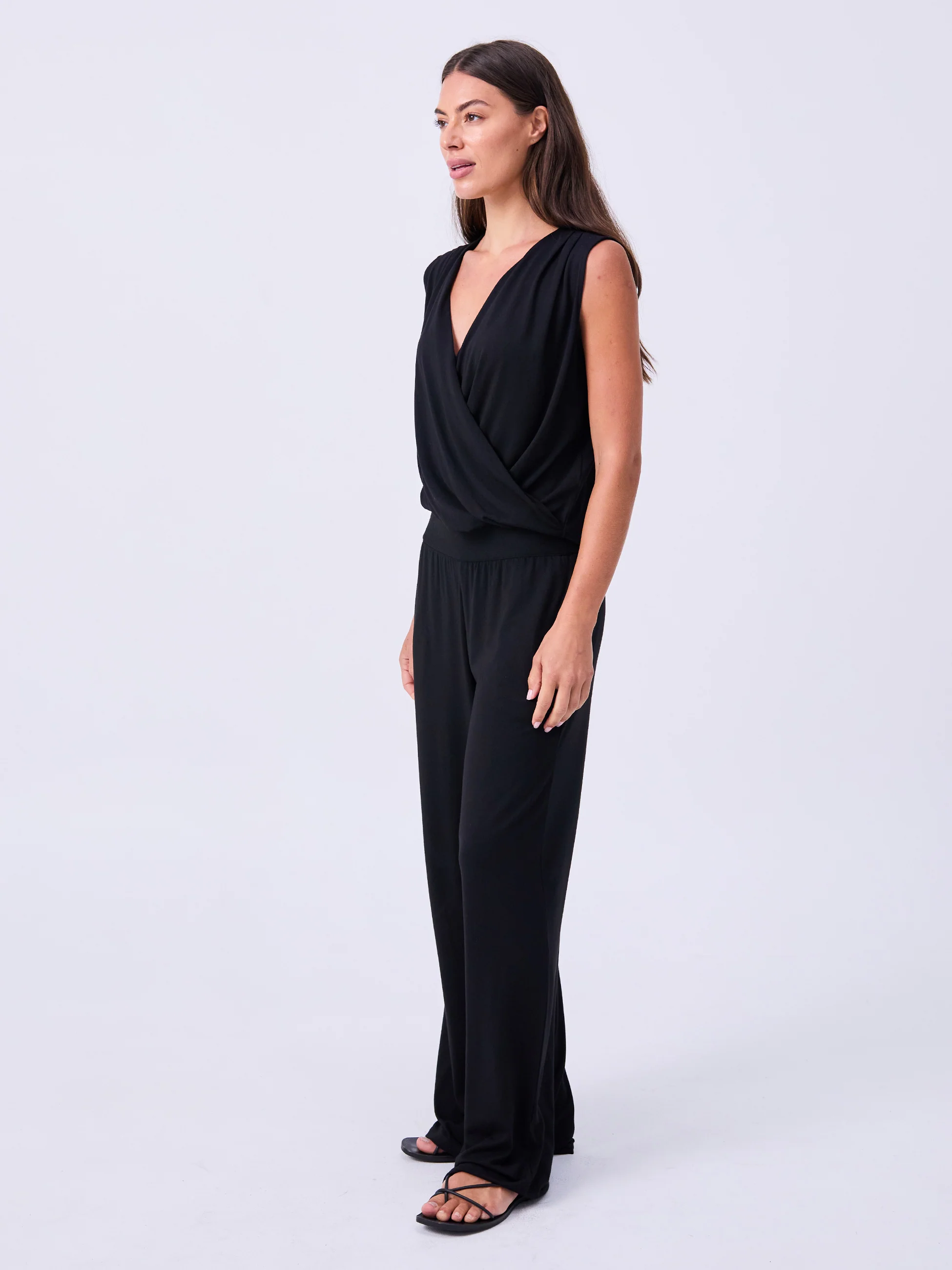 Athena Drape Top - Black - Image 3