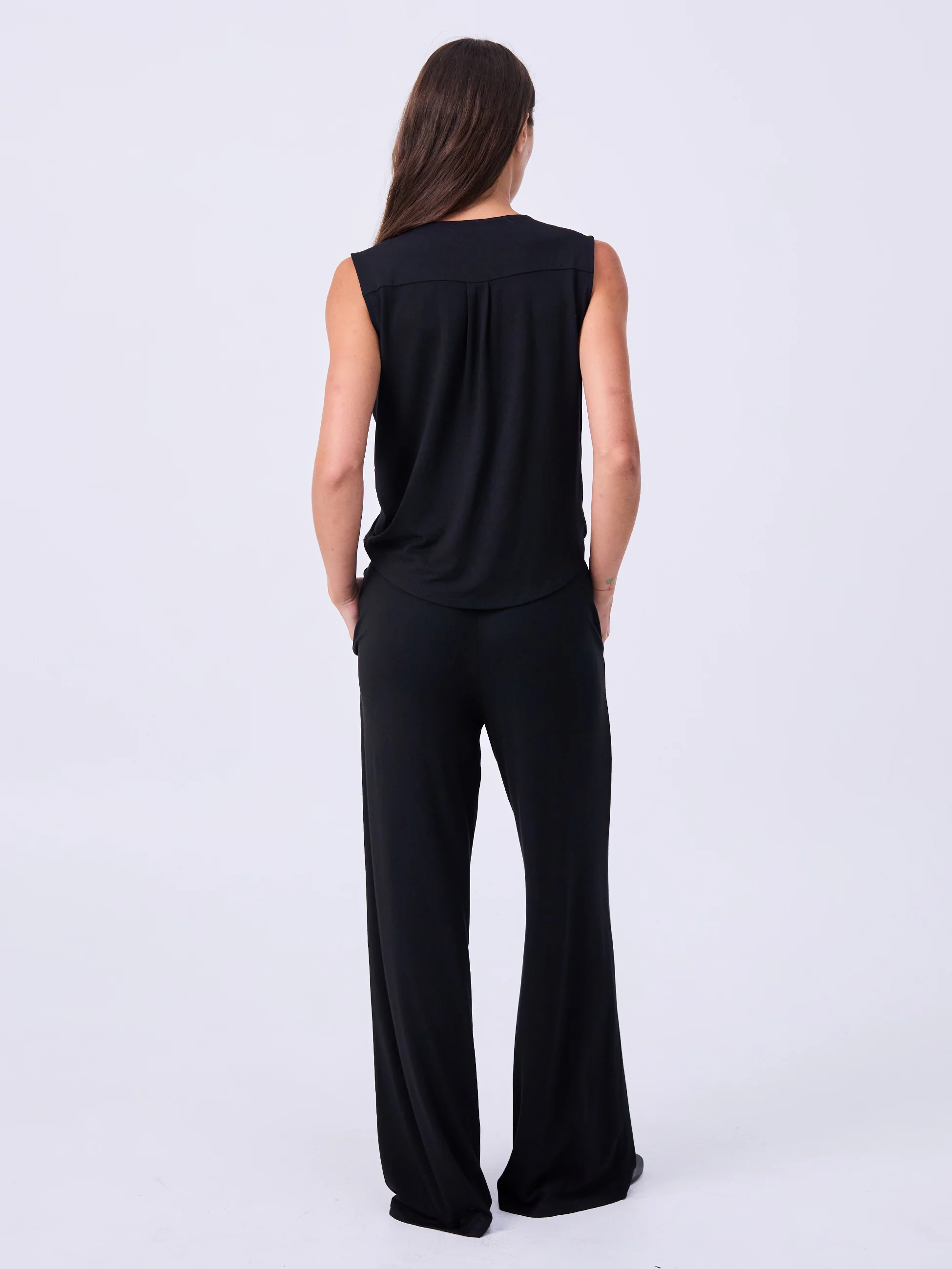Athena Drape Top - Black - Image 5