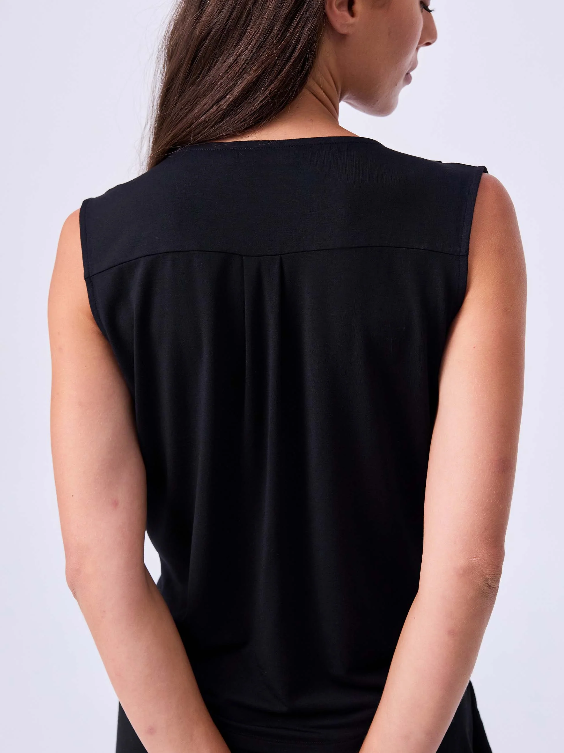 Athena Drape Top - Black - Image 6