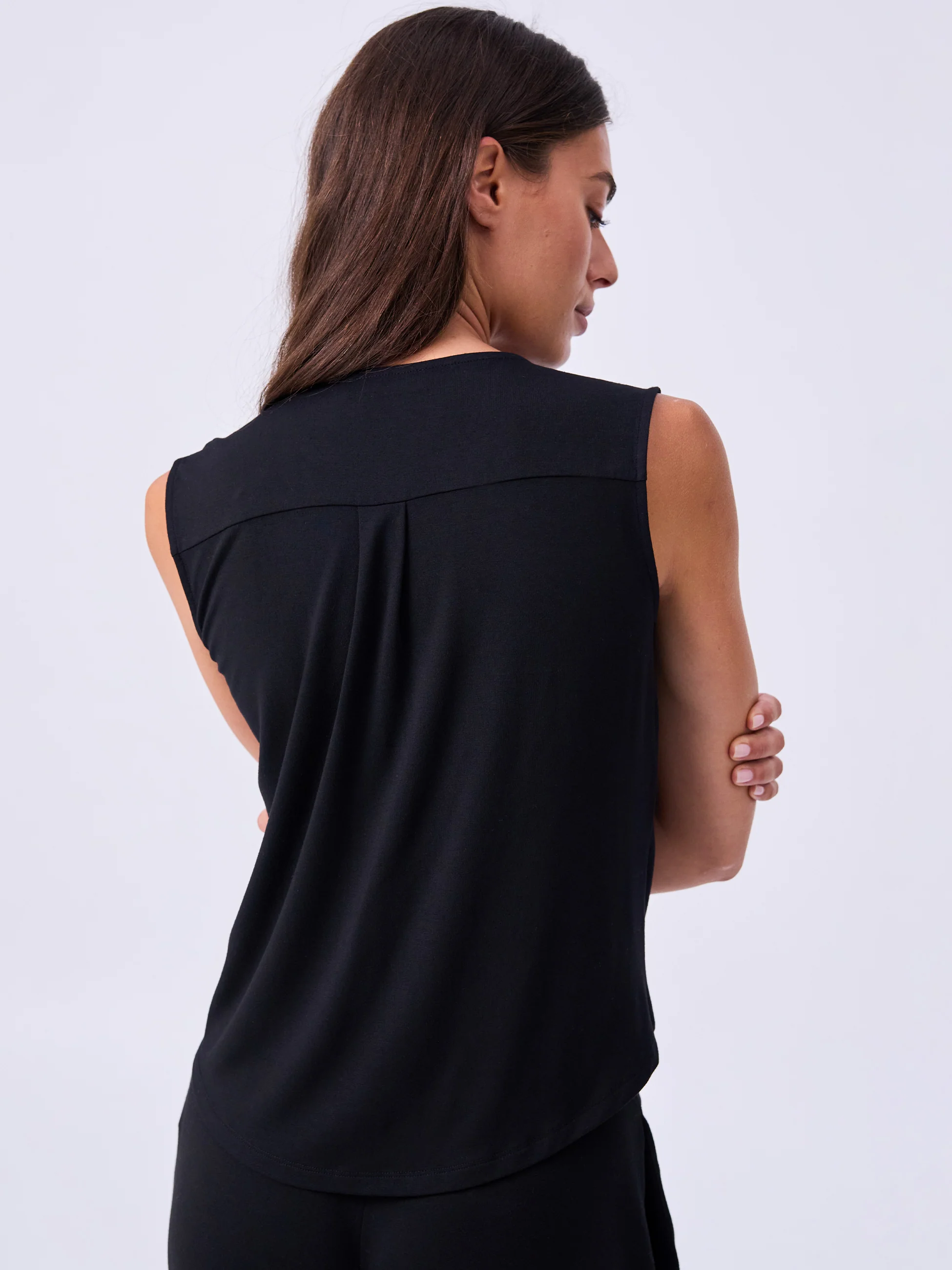 Athena Drape Top - Black - Image 7