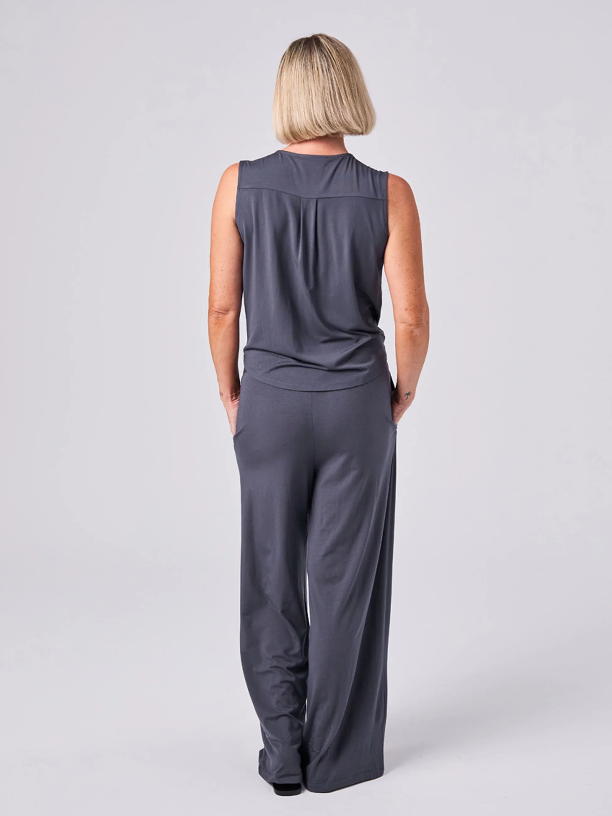 Athena Drape Top - Charcoal - Image 6
