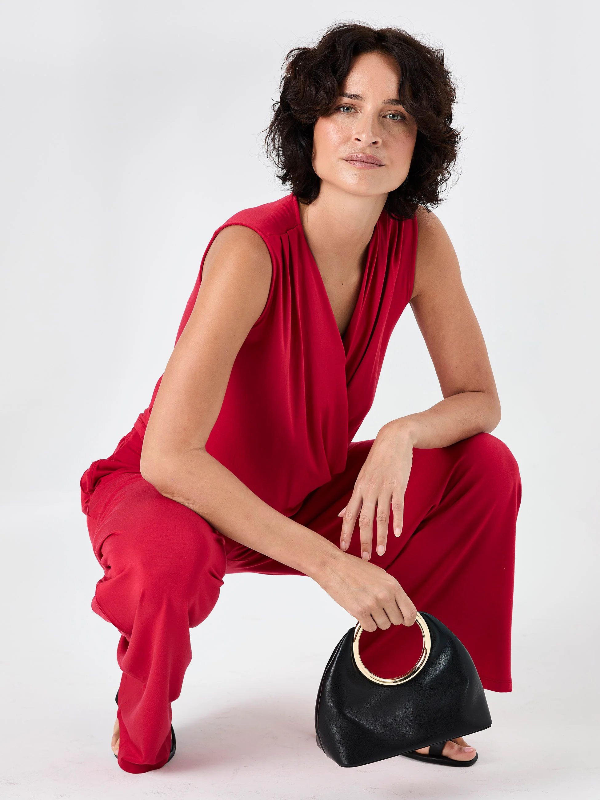 Athena Drape Top - Cherry - Image 3