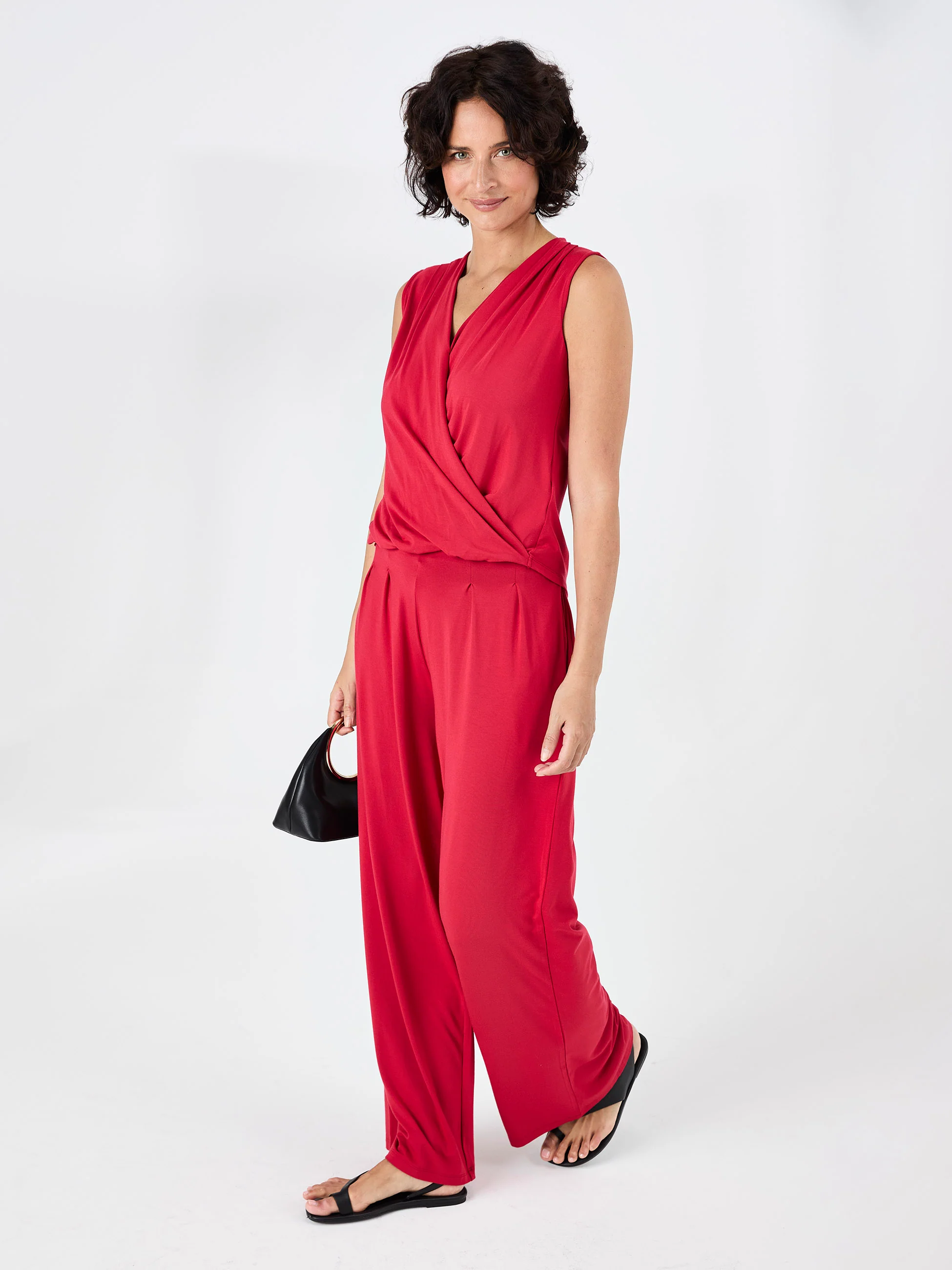 Athena Drape Top - Cherry - Image 5