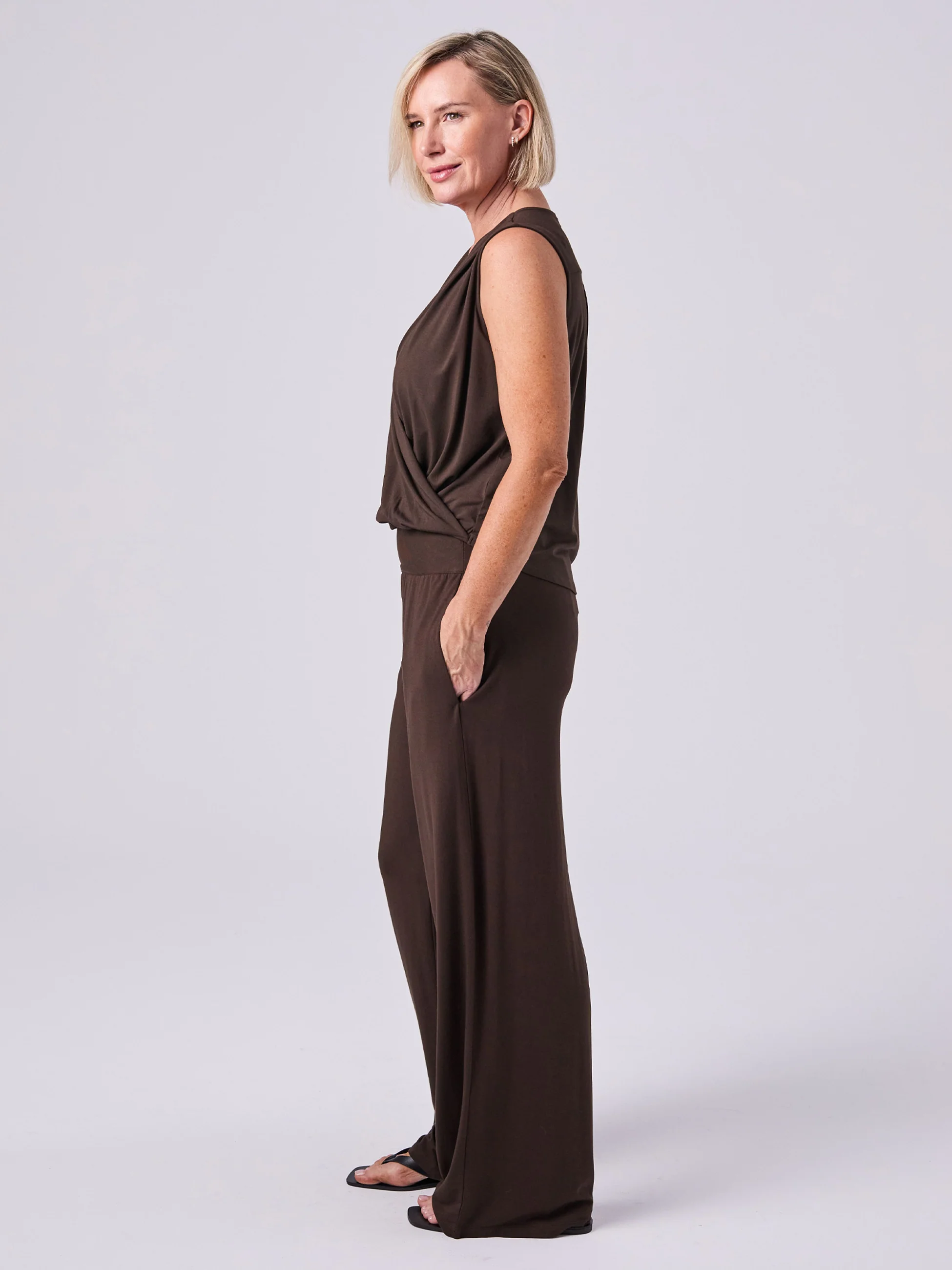 Athena Drape Top - Coffee Bean - Image 3