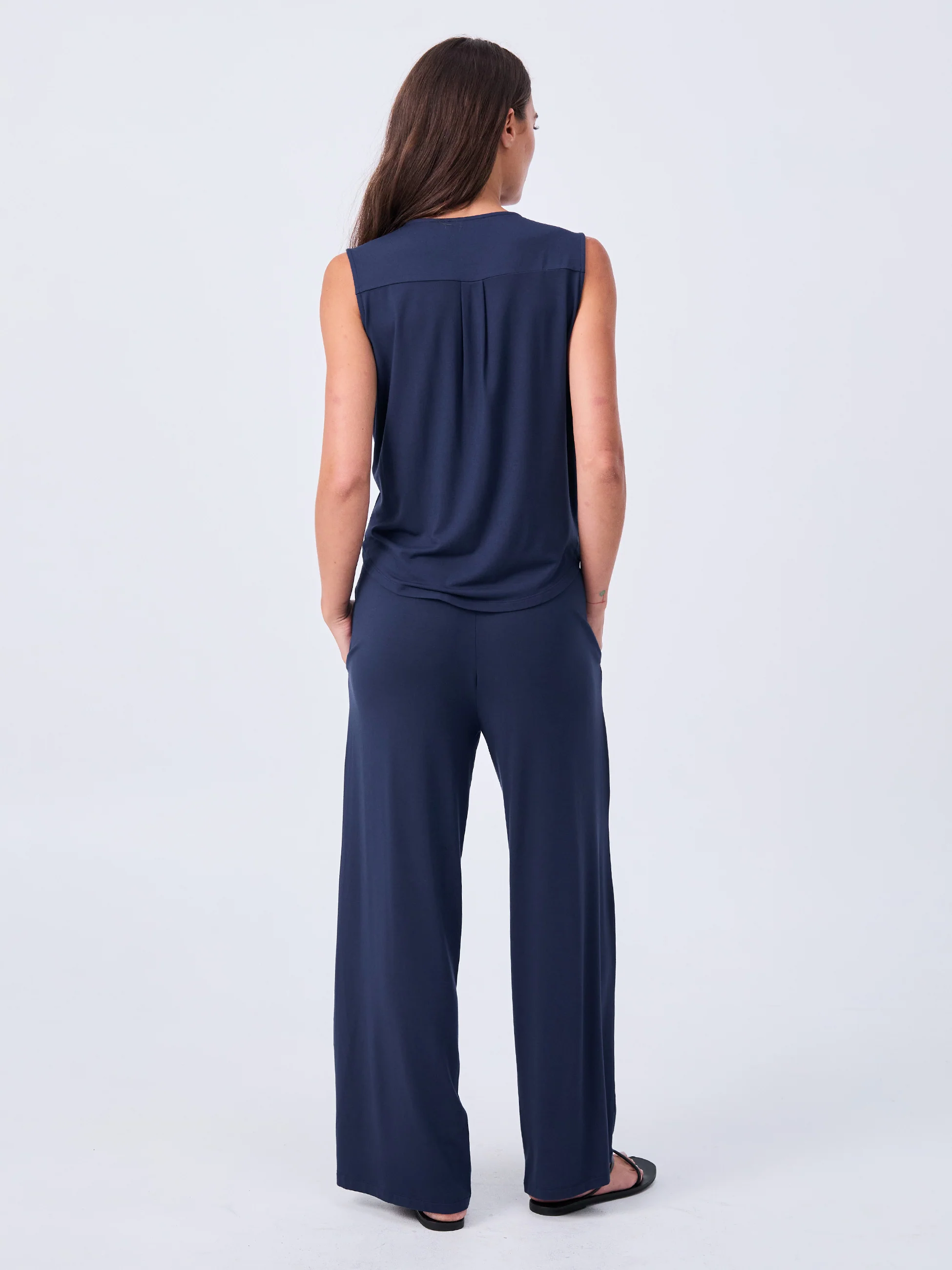 Athena Drape Top - Navy - Image 4