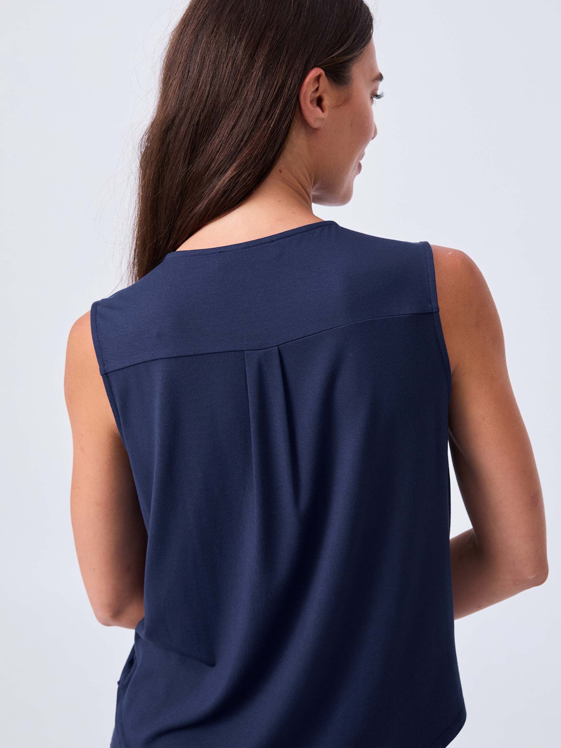 Athena Drape Top - Navy - Image 5
