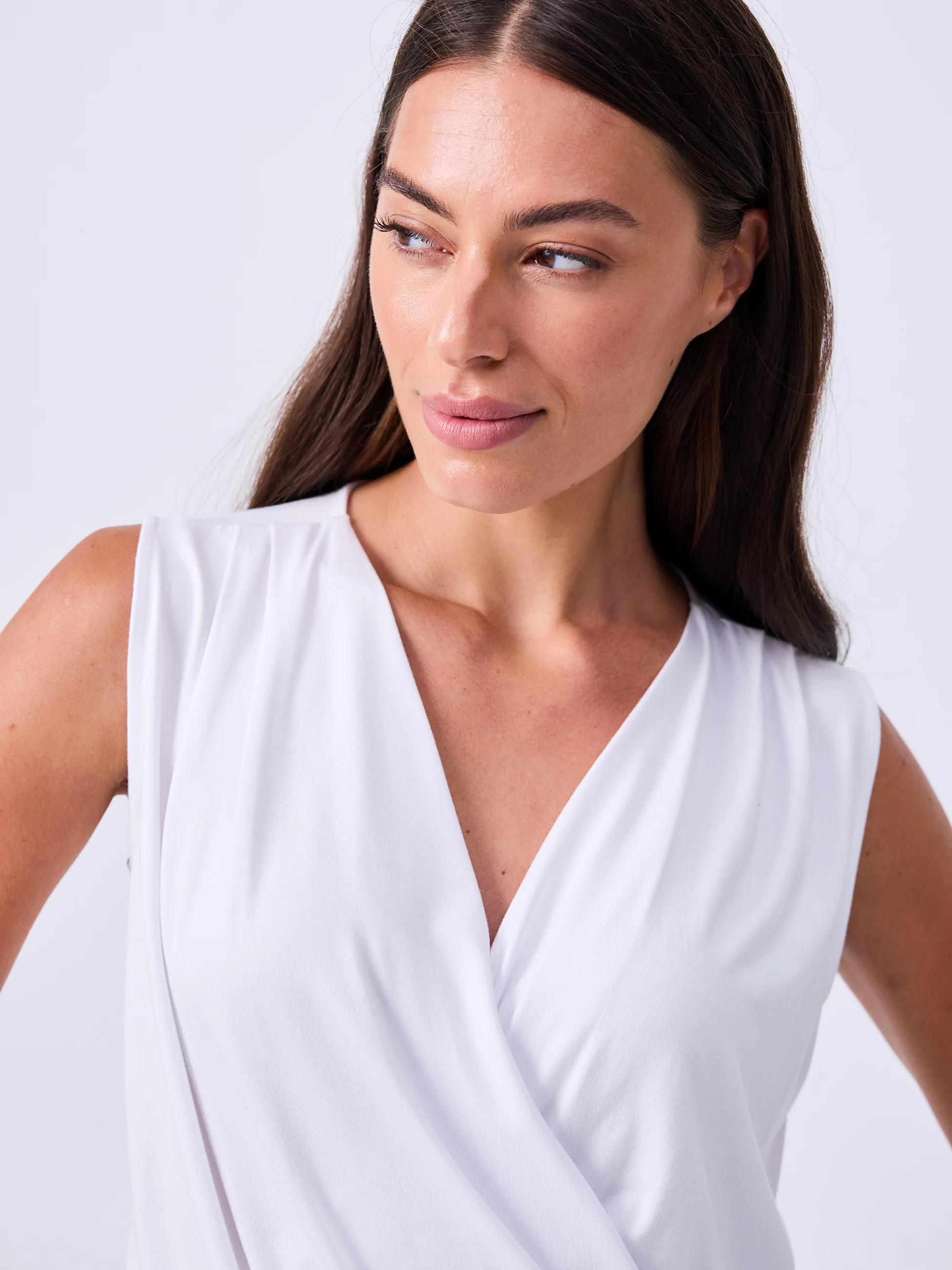 Athena Drape Top - White - Image 3