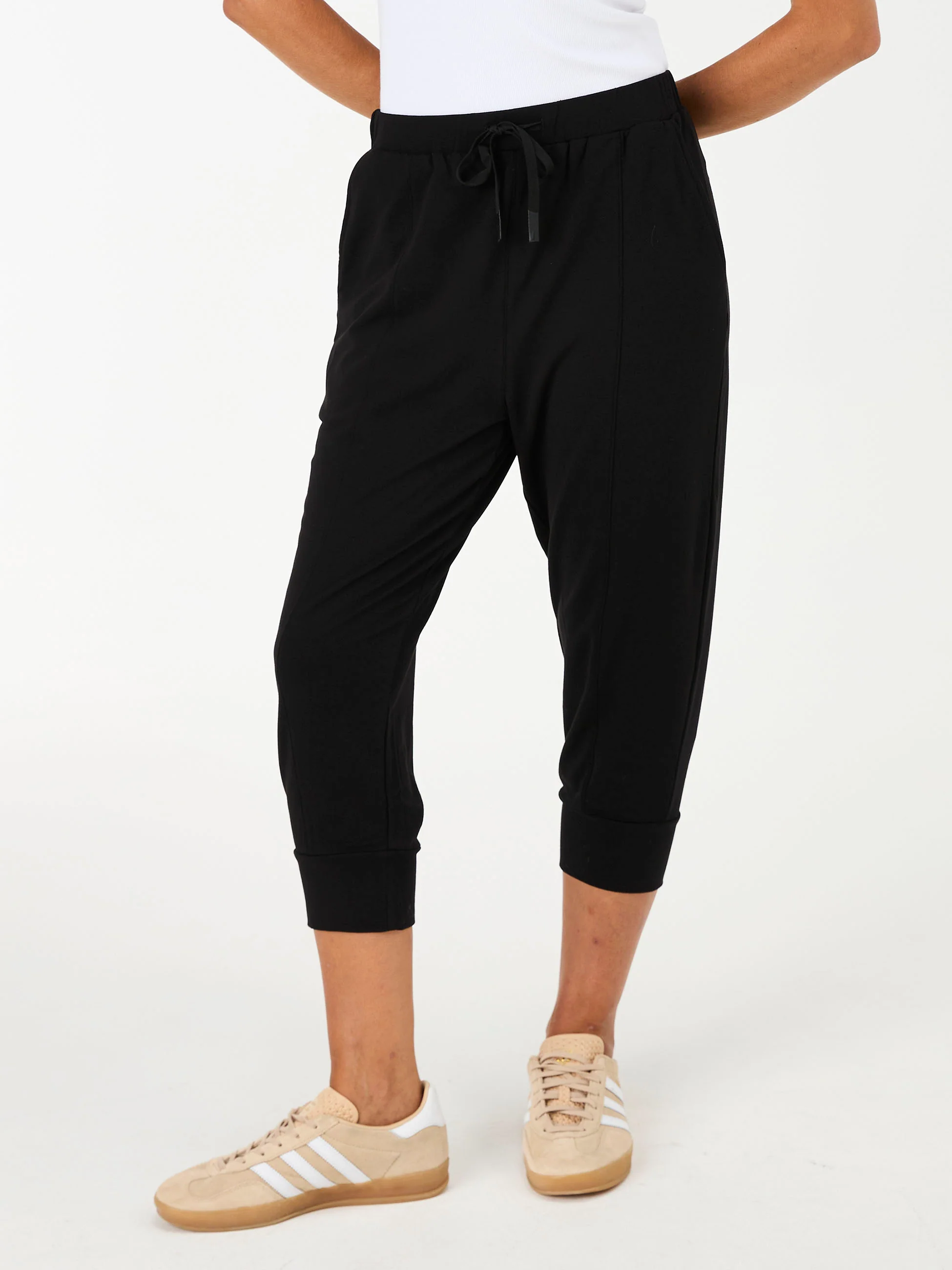 Breeze French Terry Cropped Jogger - Black - Image 3