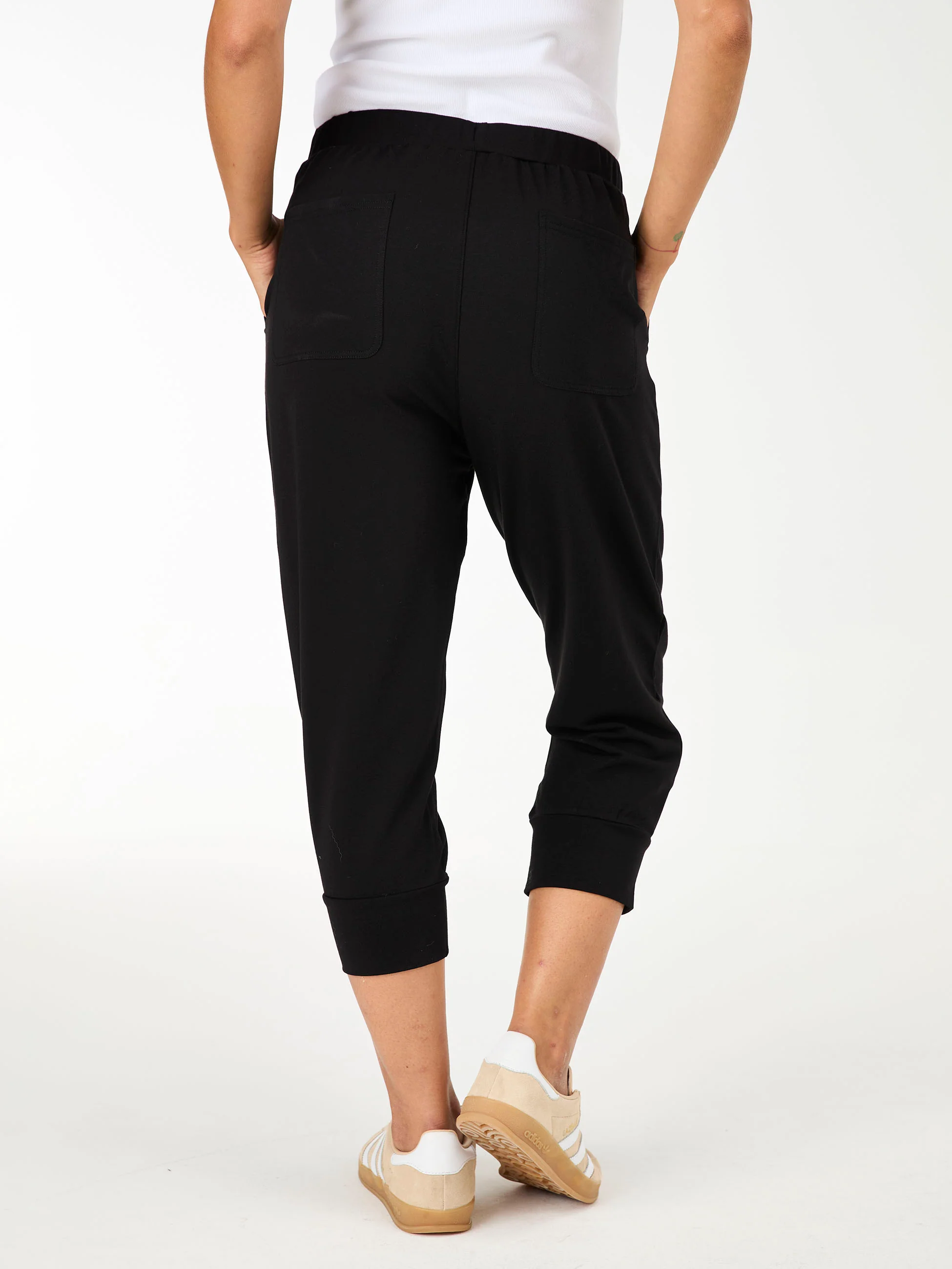 Breeze French Terry Cropped Jogger - Black - Image 4