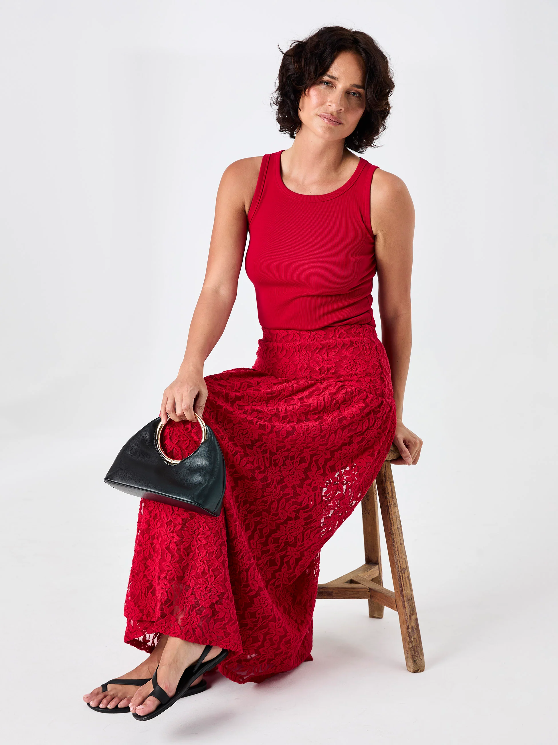 Chantelle Lace Skirt - Cherry - Image 6