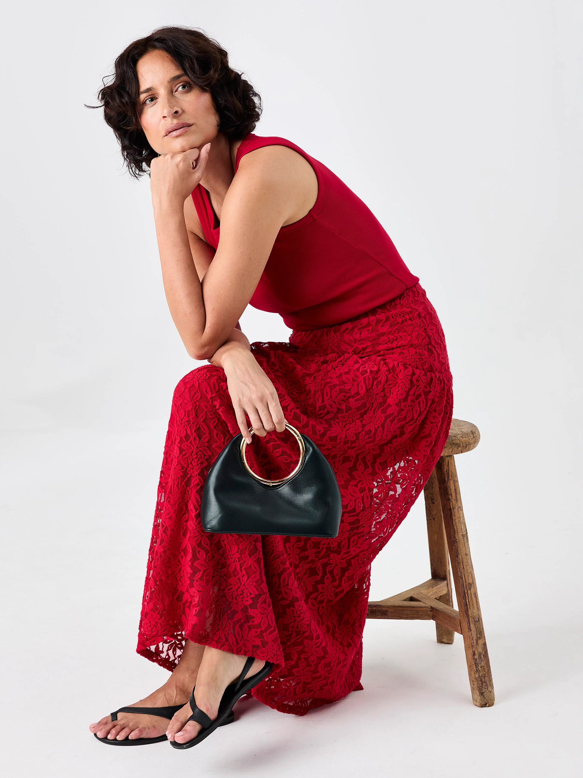 Chantelle Lace Skirt - Cherry - Image 7