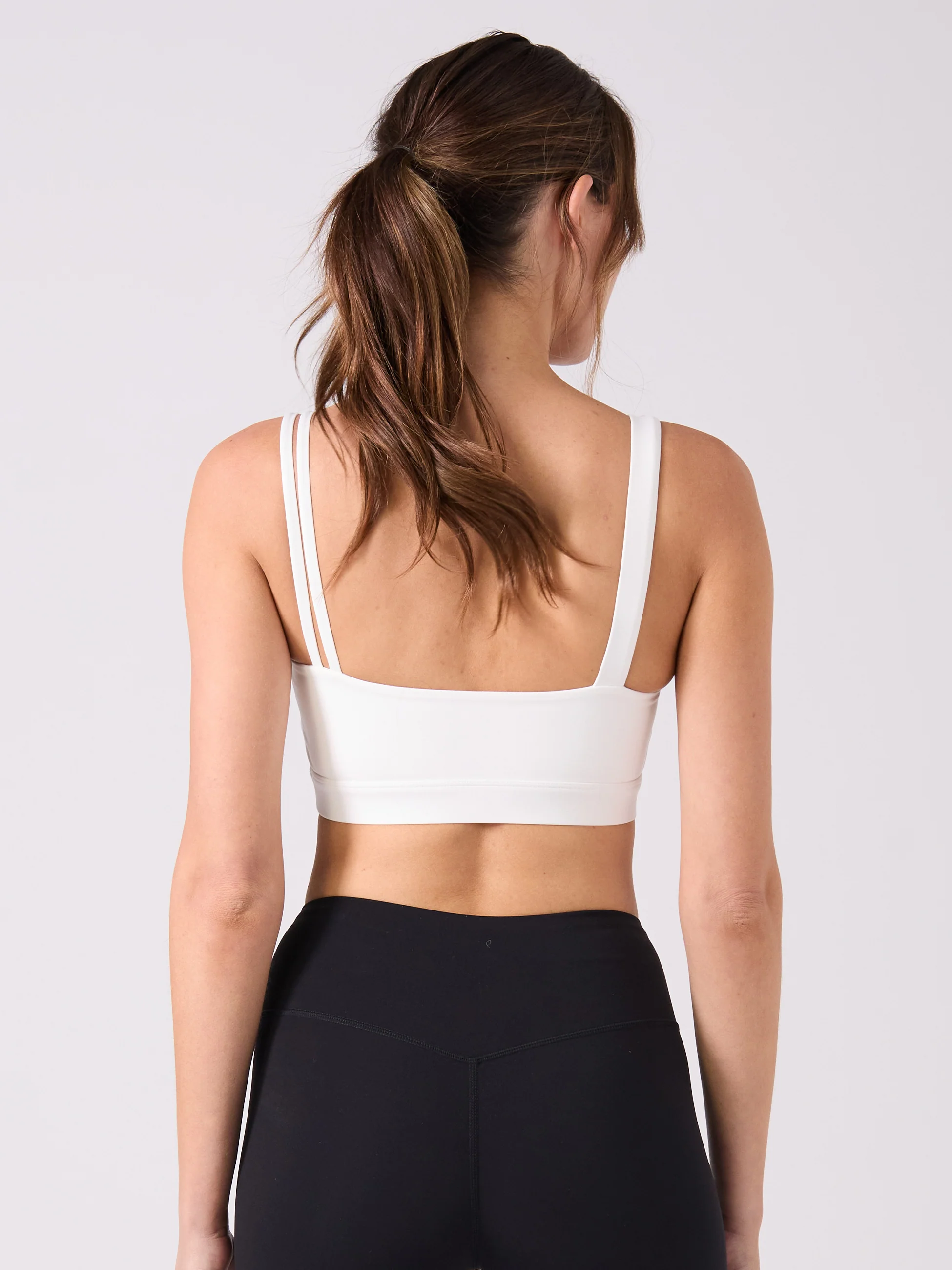 Elevate Double Strap Sports Bra - White - Image 3