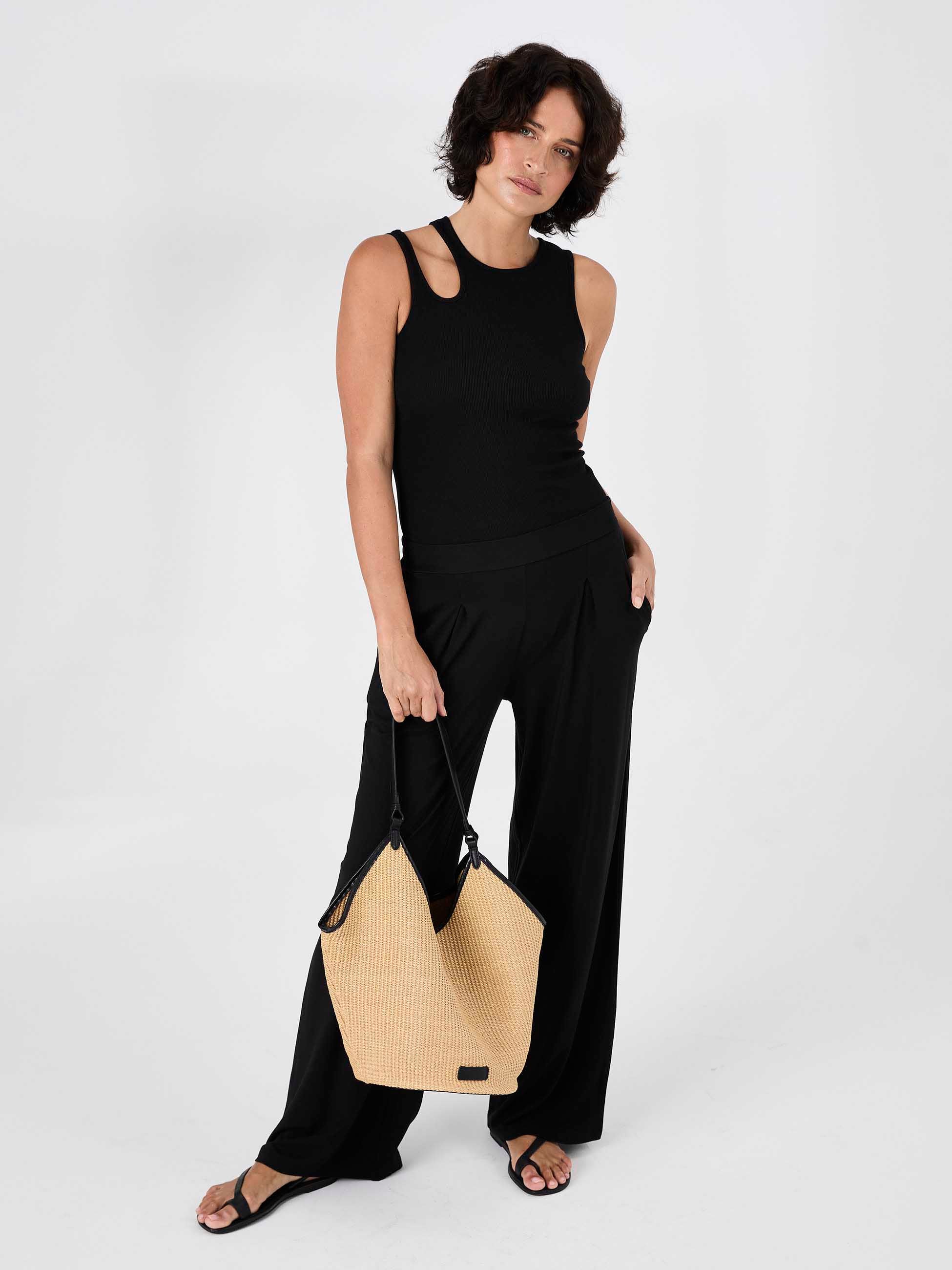 Emery Wide Leg Pants - Black - Image 7