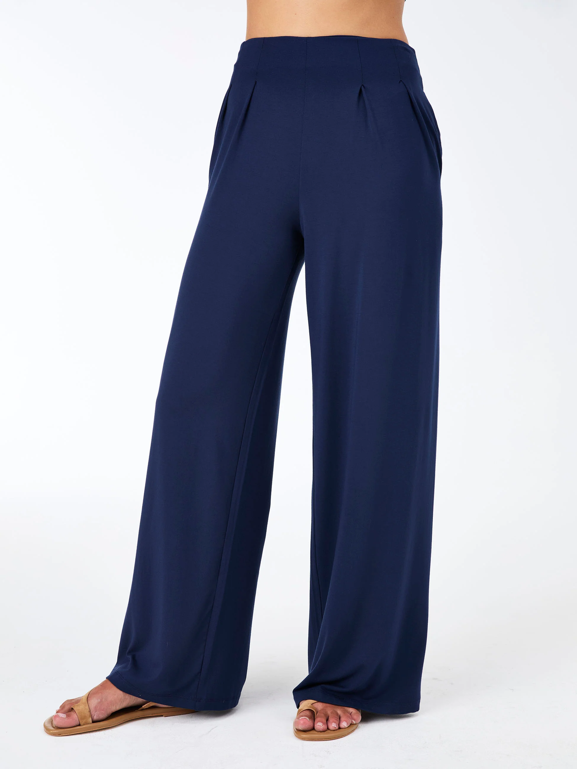 Emery Wide Leg Pants - Navy - Image 5