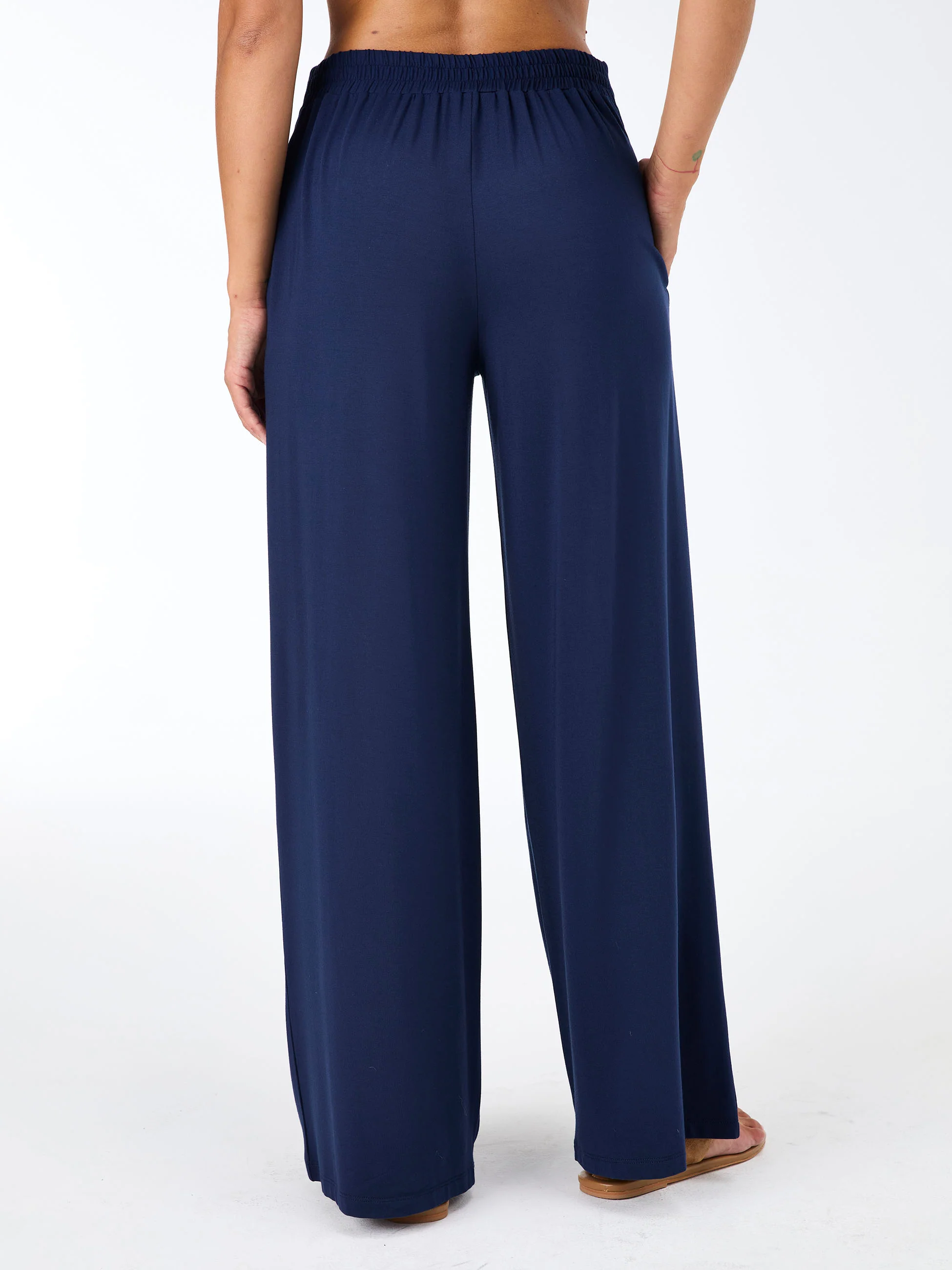 Emery Wide Leg Pants - Navy - Image 6