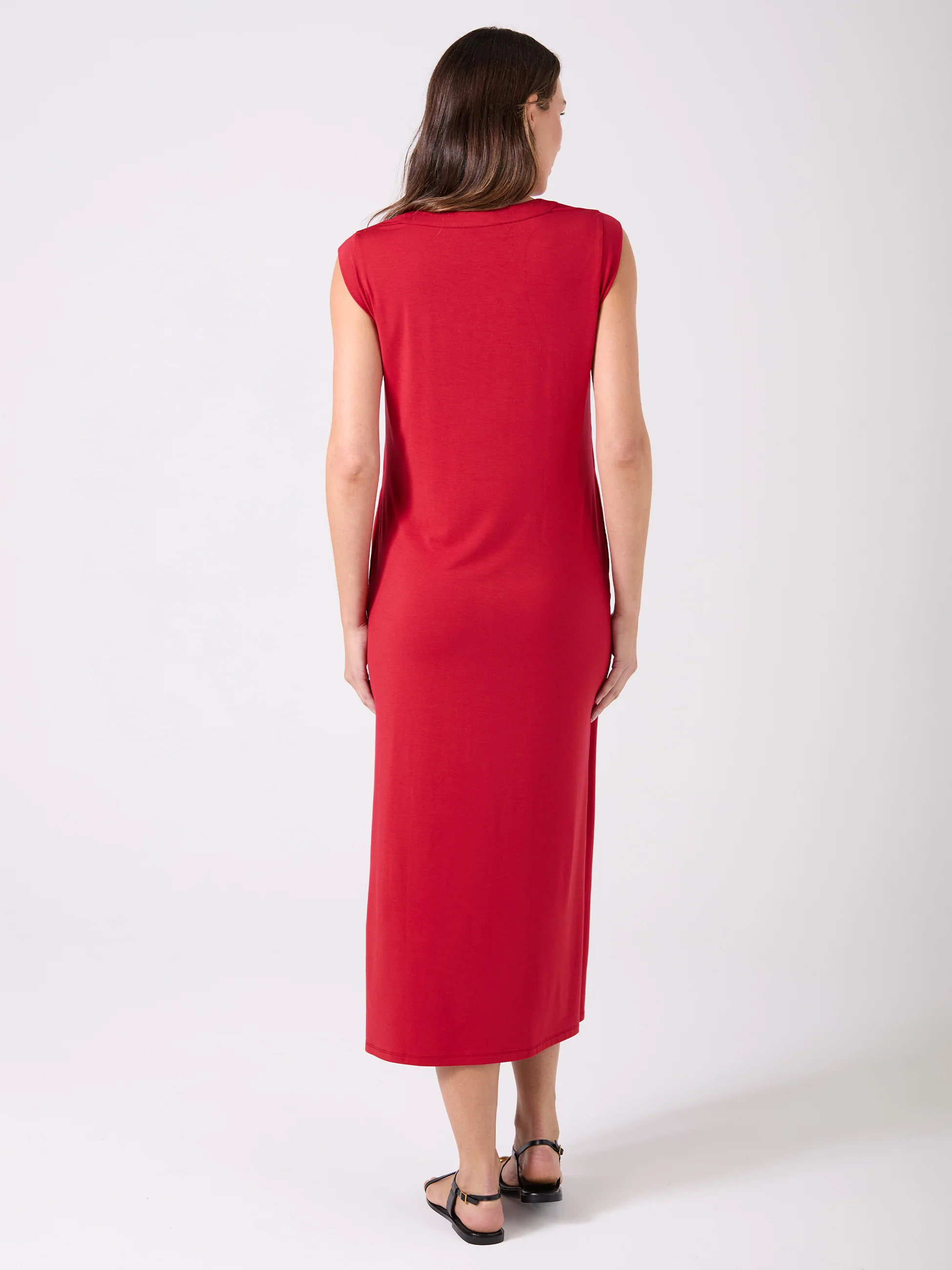 Everly V Neck Maxi  Dress - Cherry - Image 3
