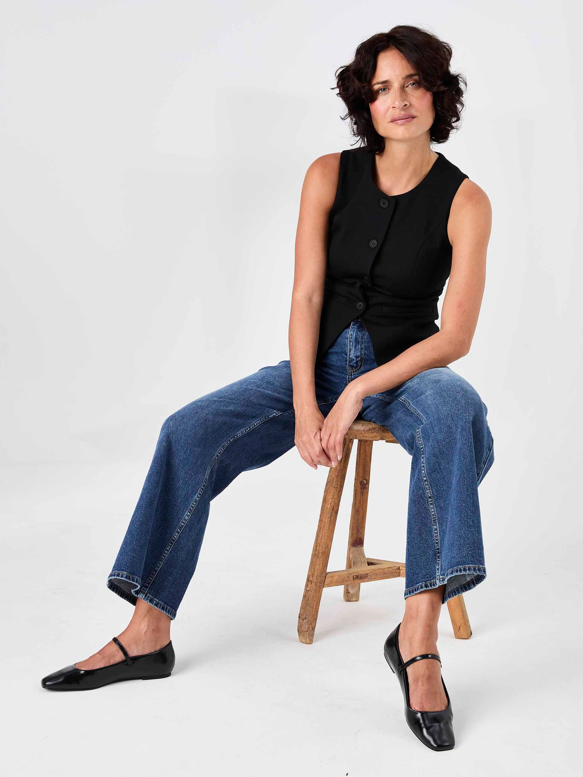 Fitted Waistcoat - Black - Image 5