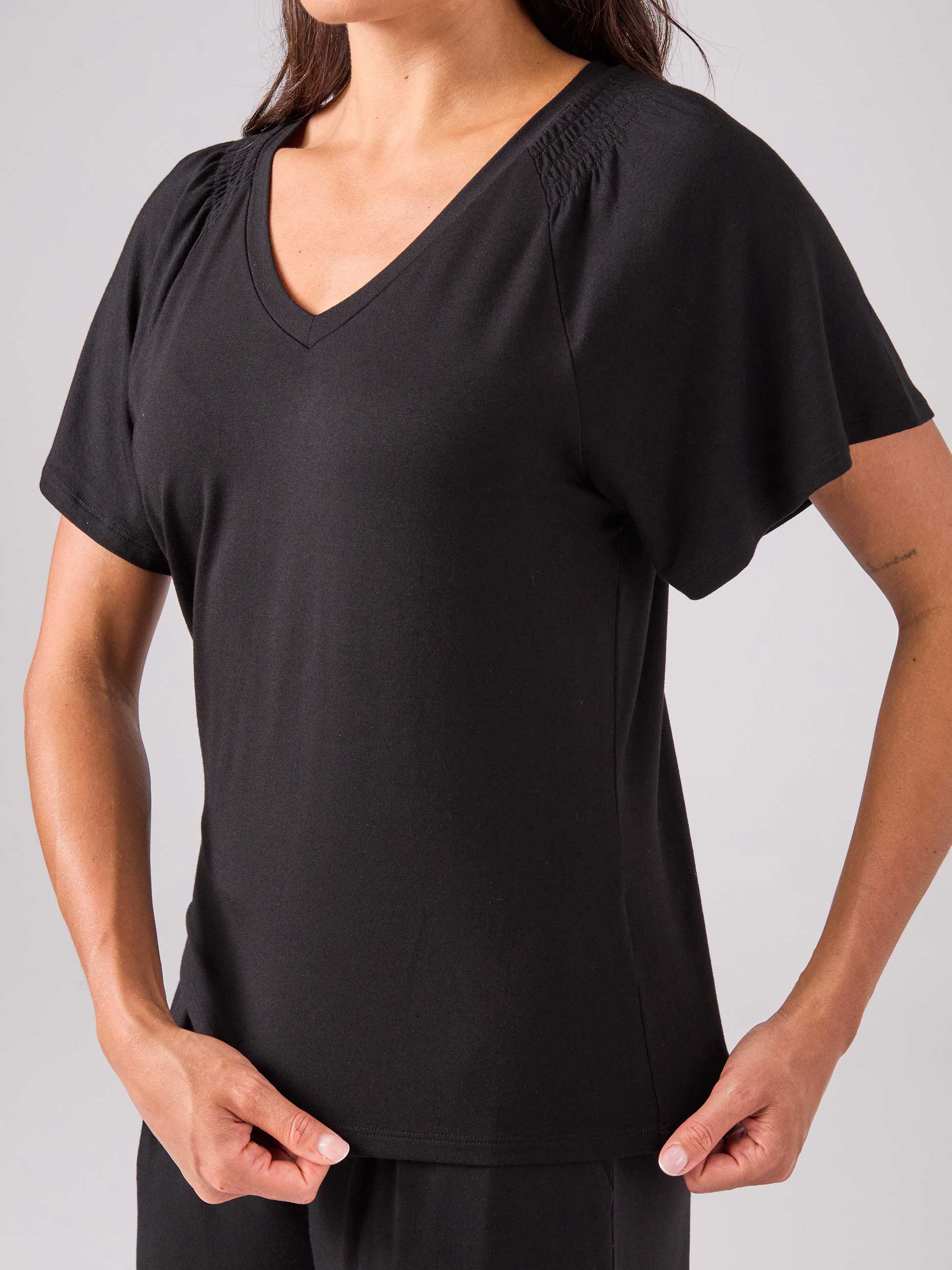 Isla Wrap Top - Black - Image 5