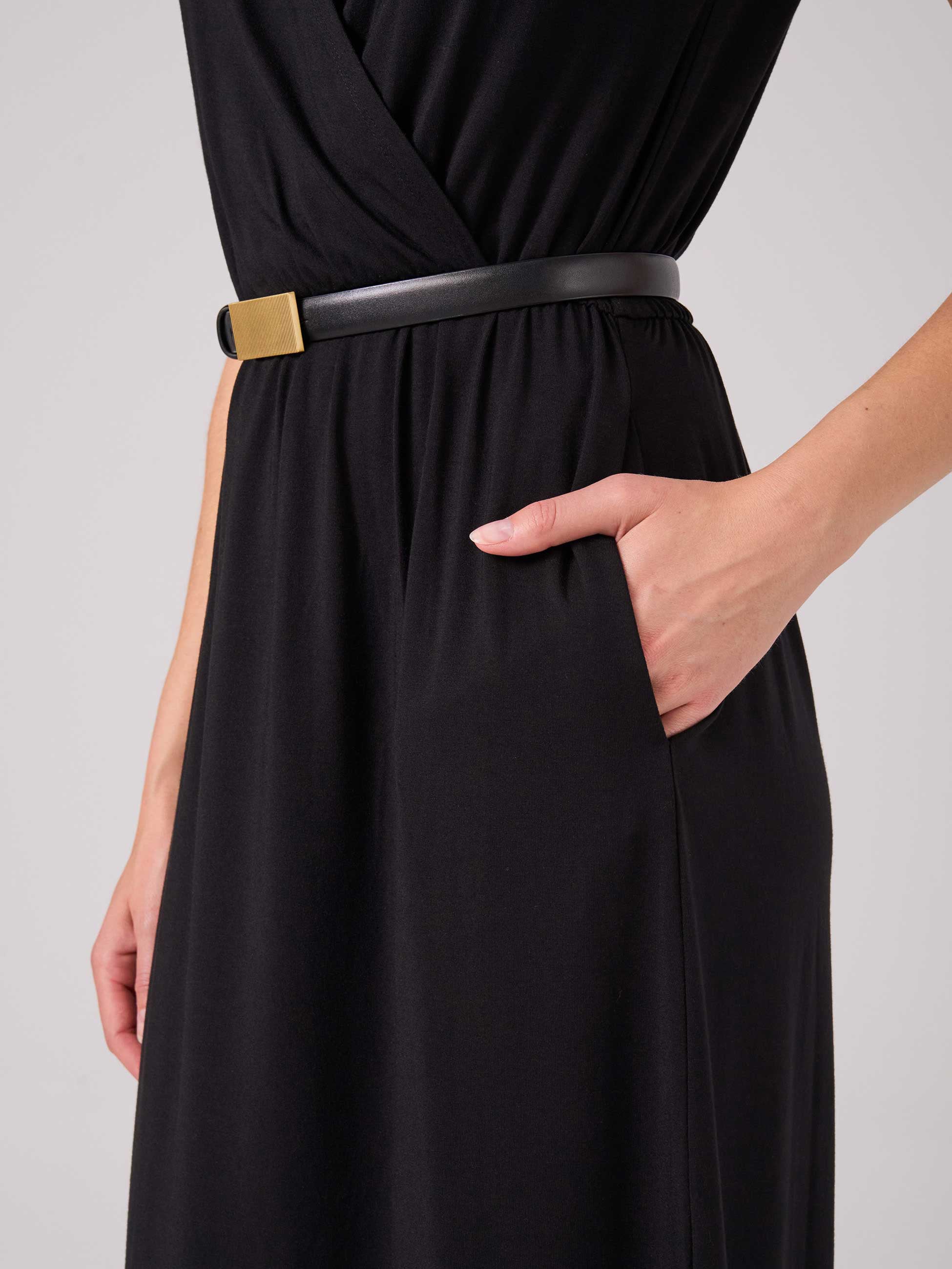 Lennie Wrap Dress - Black - Image 4