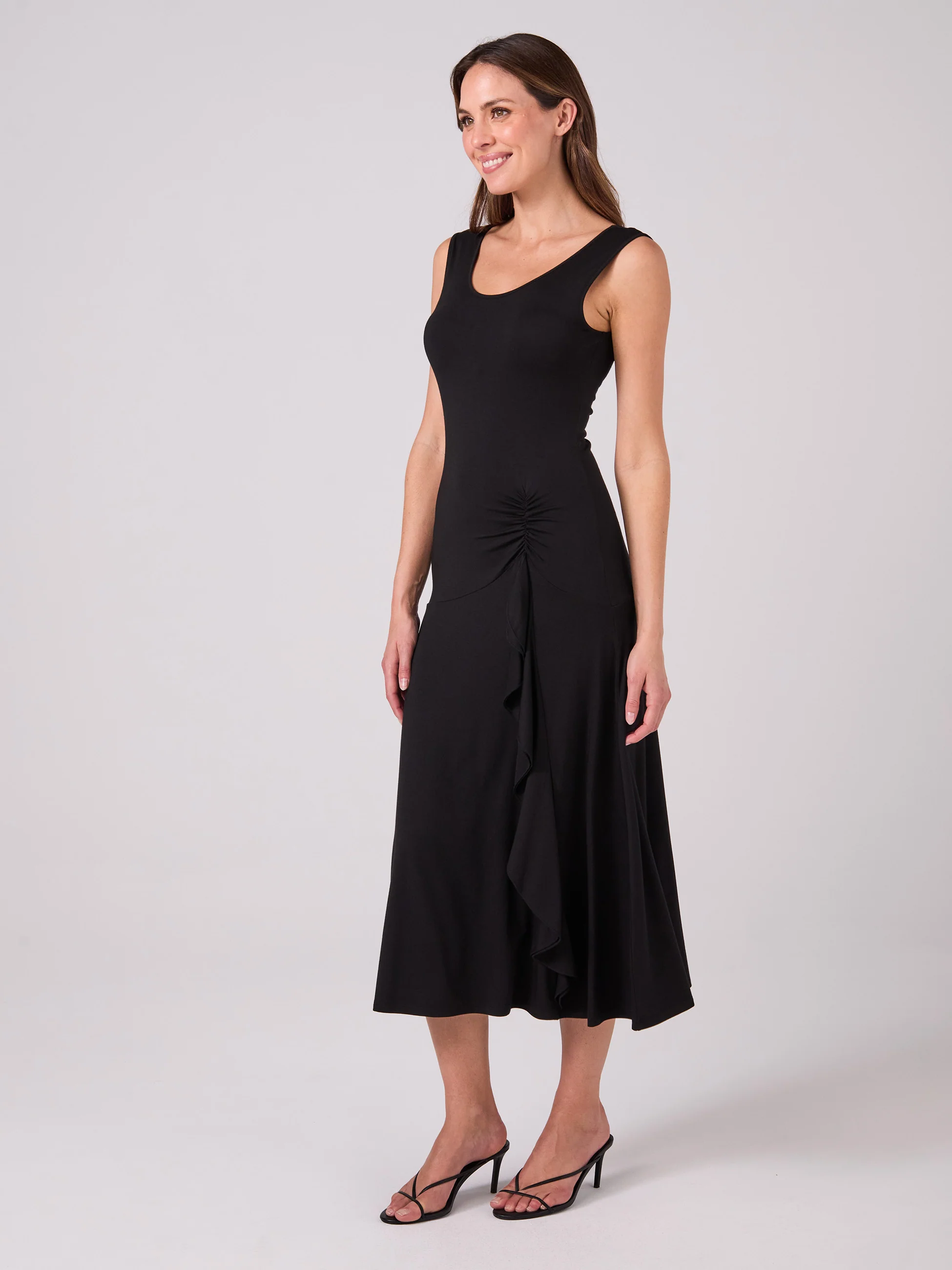 Maria Ruffle Dress - Black - Image 4