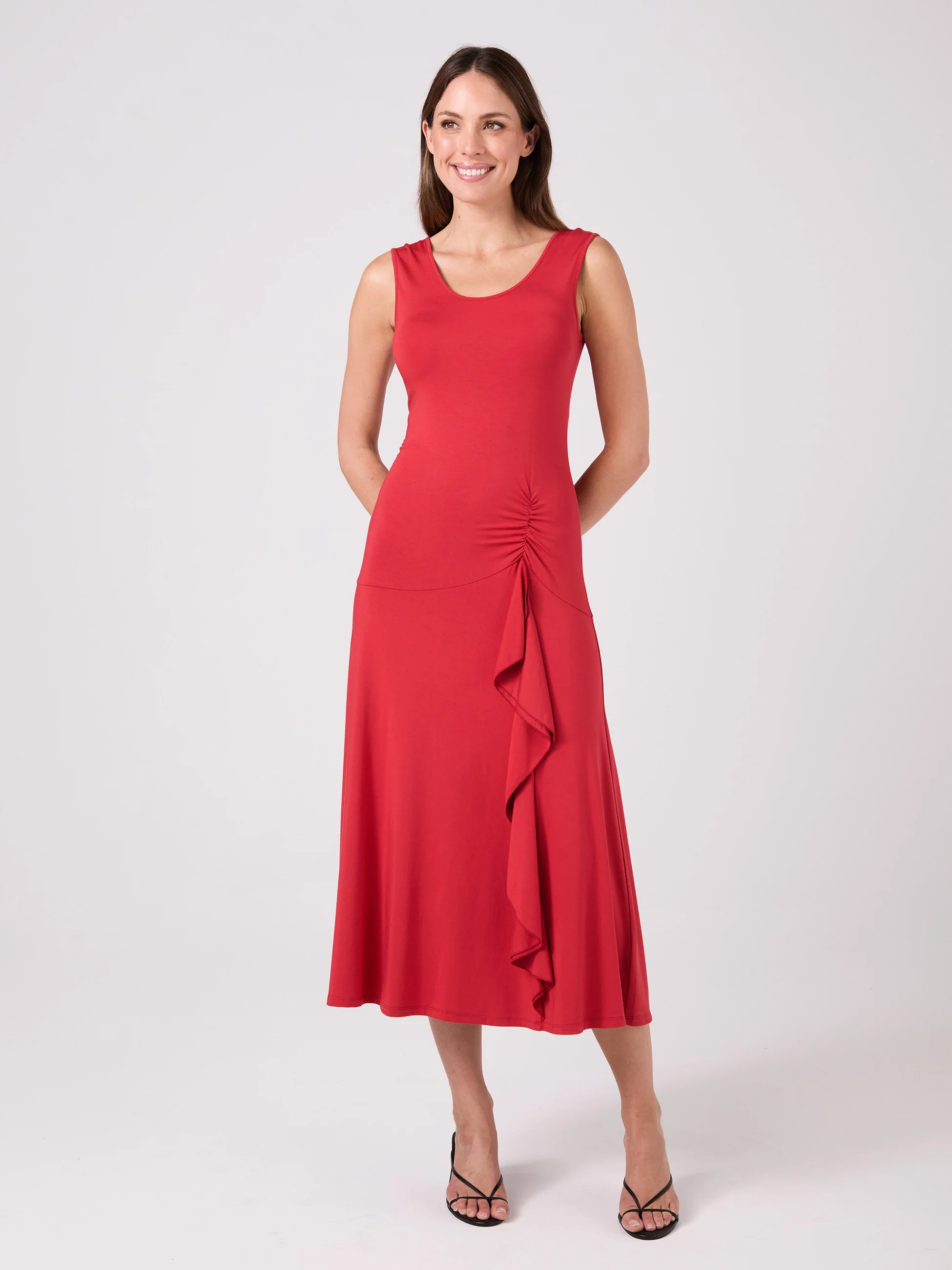 Maria Ruffle Dress - Cherry - Image 6