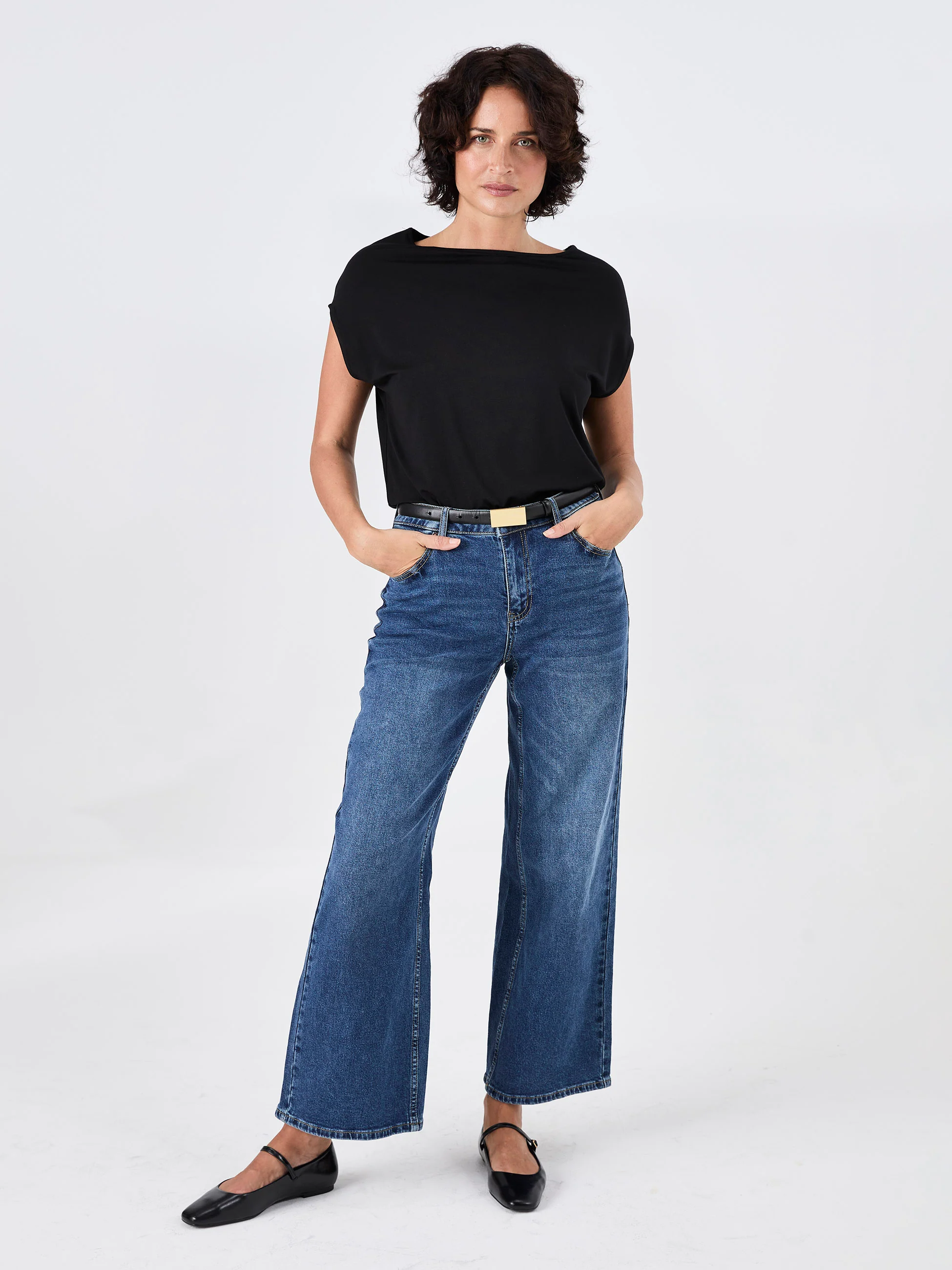 Modal Luxe Layer Tee - Black - Image 3