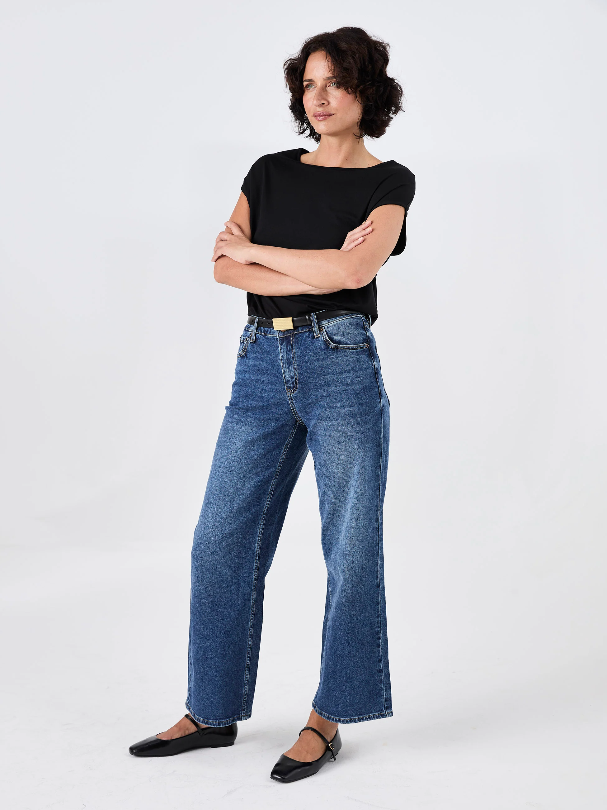 Modal Luxe Layer Tee - Black - Image 5