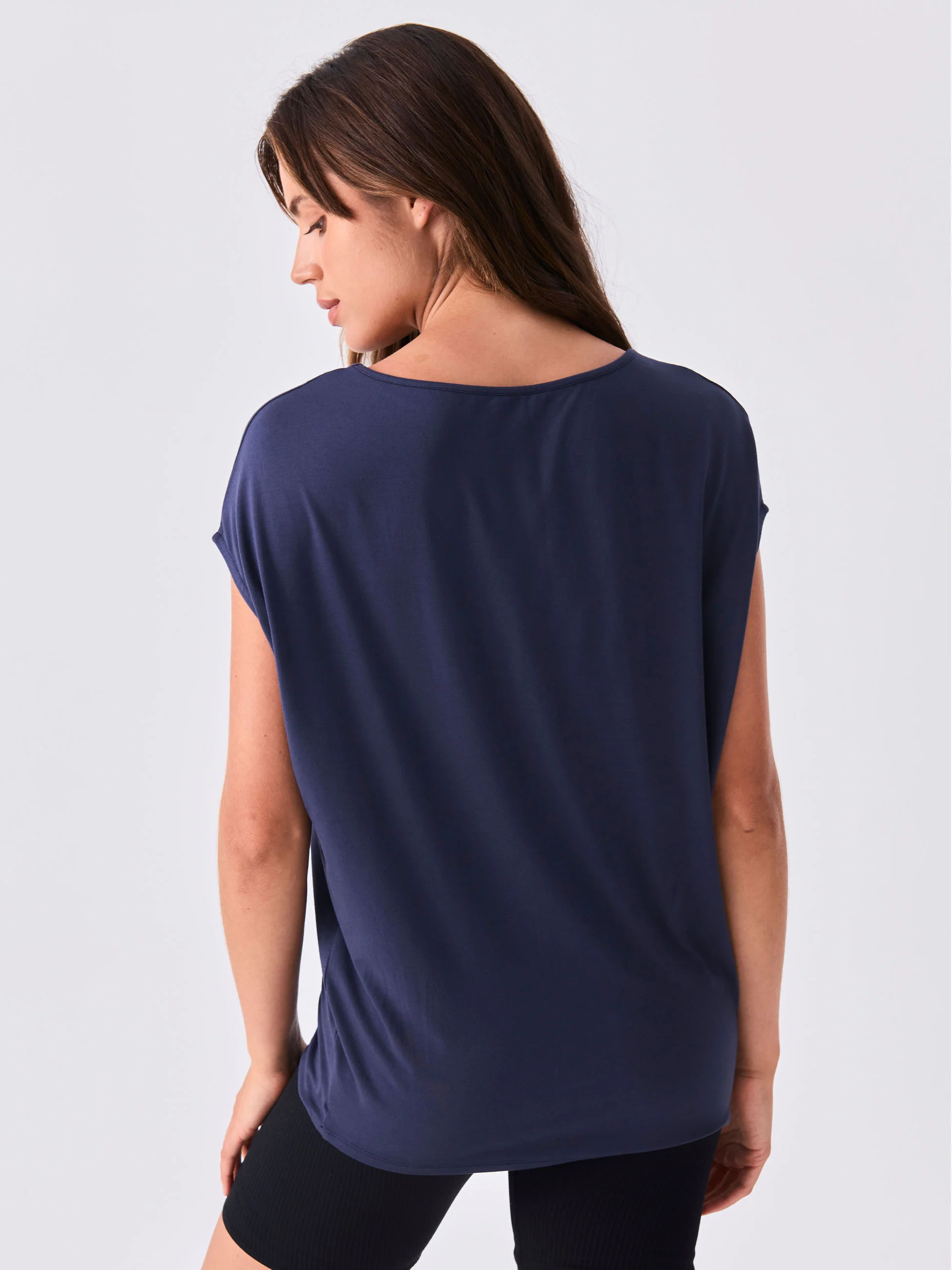 Modal Luxe Layer Tee - Navy - Image 3