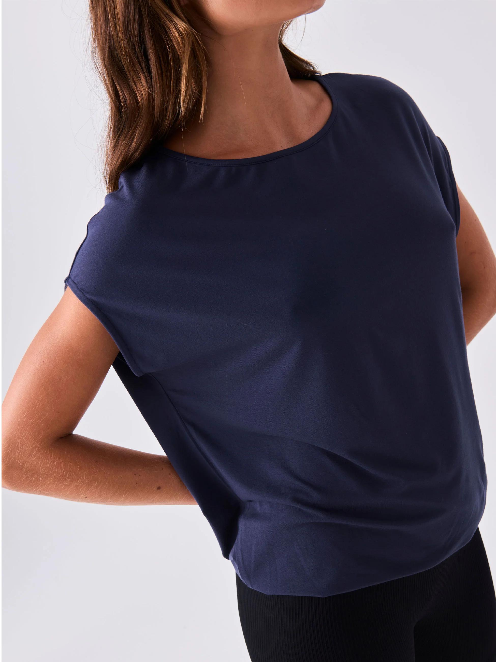 Modal Luxe Layer Tee - Navy - Image 4