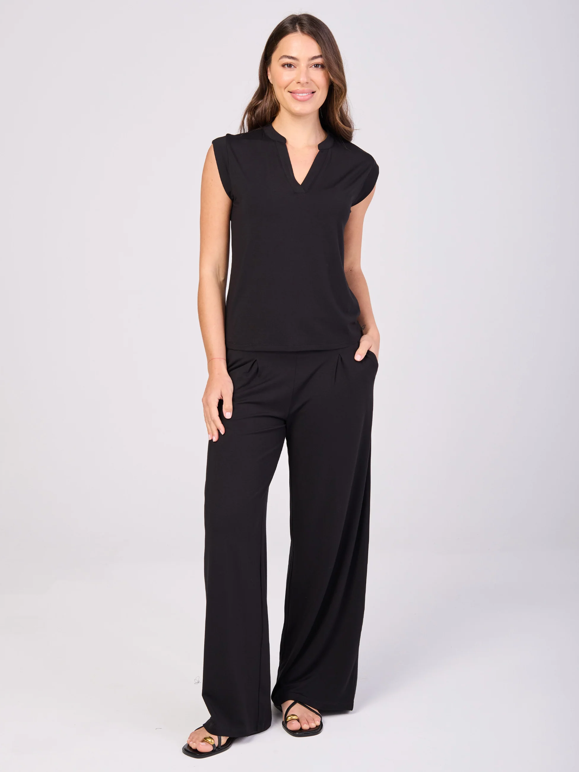 Nero Placket Tee - Black - Image 3