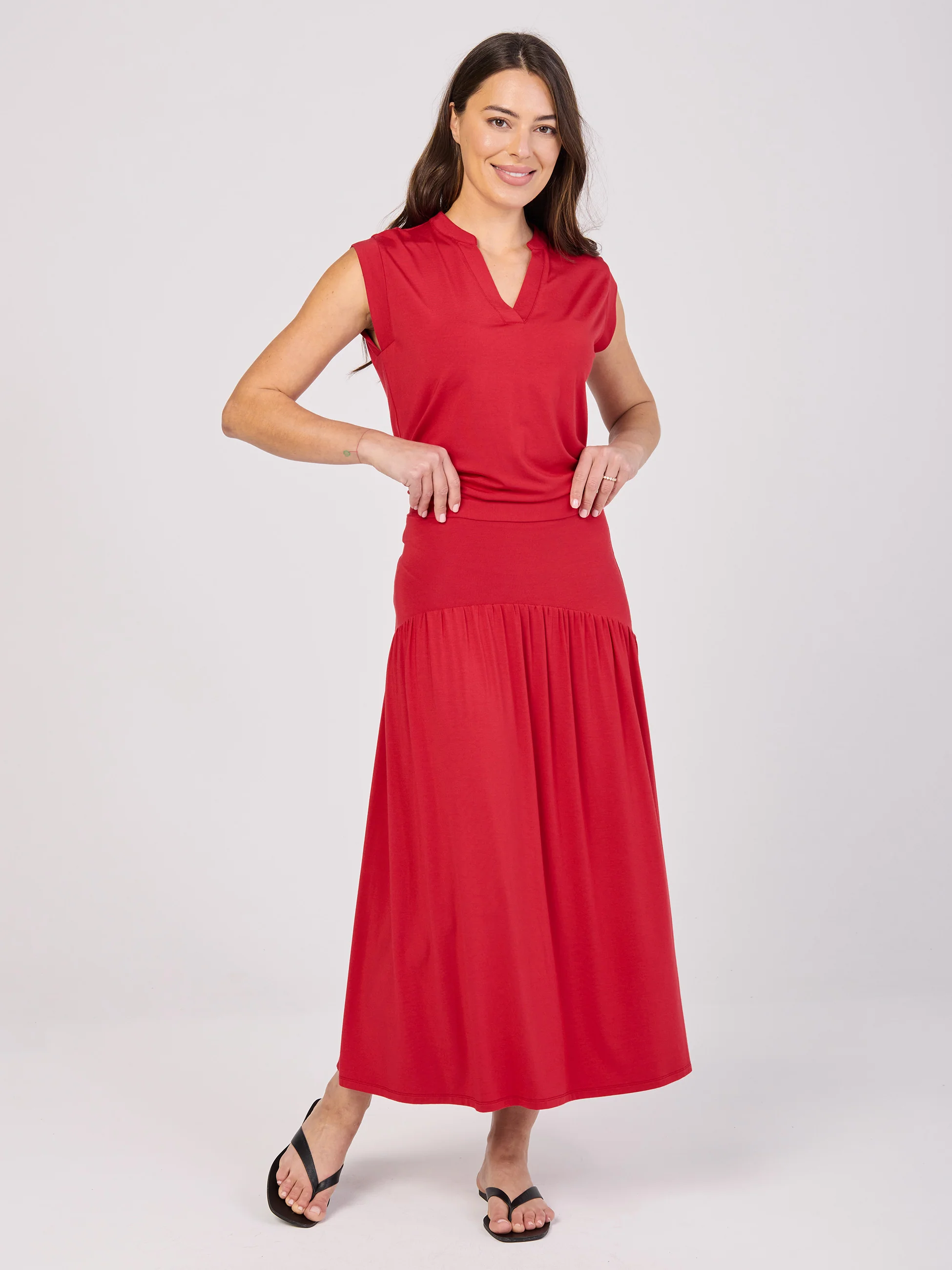 Nero Placket Tee - Cherry - Image 4