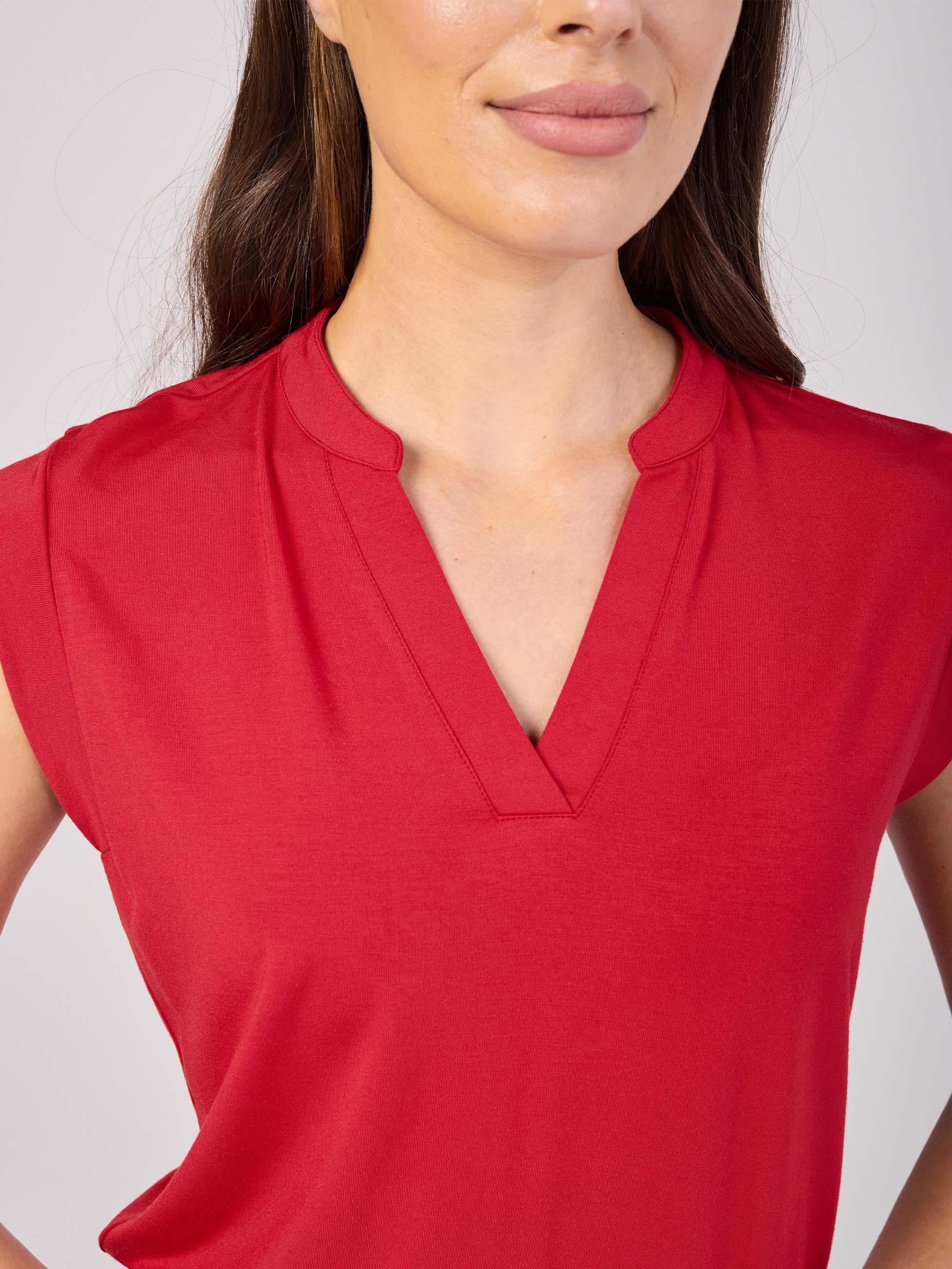 Nero Placket Tee - Cherry - Image 6