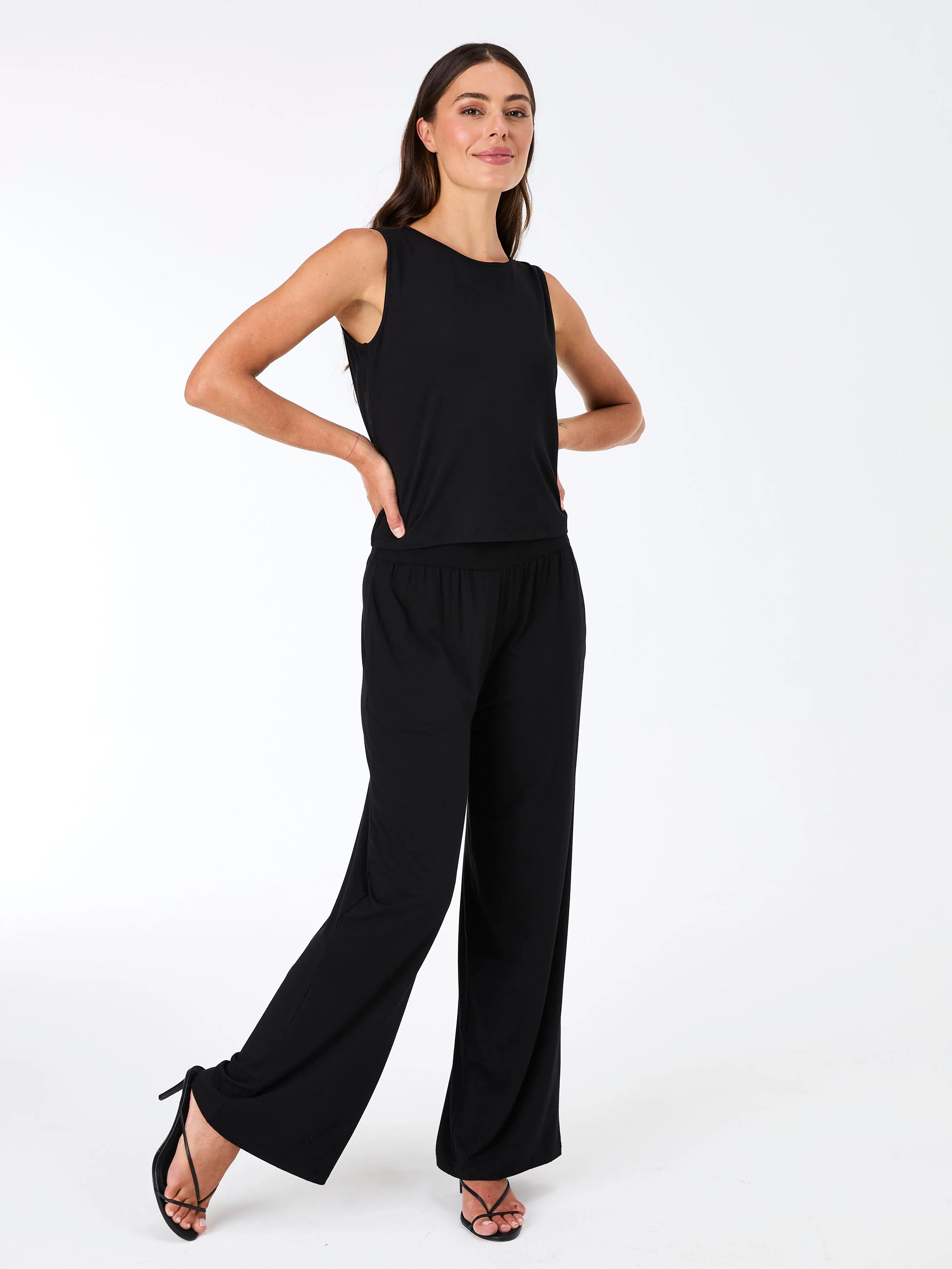 Nomad Modal Wide Leg Pant - Black - Image 11