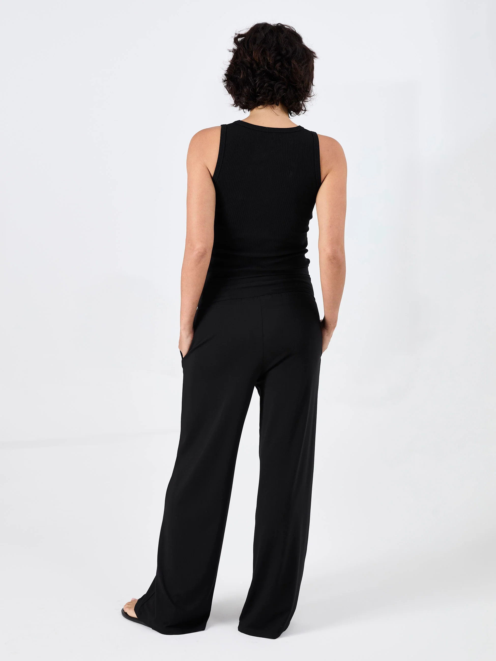 Nomad Modal Wide Leg Pant - Black - Image 3