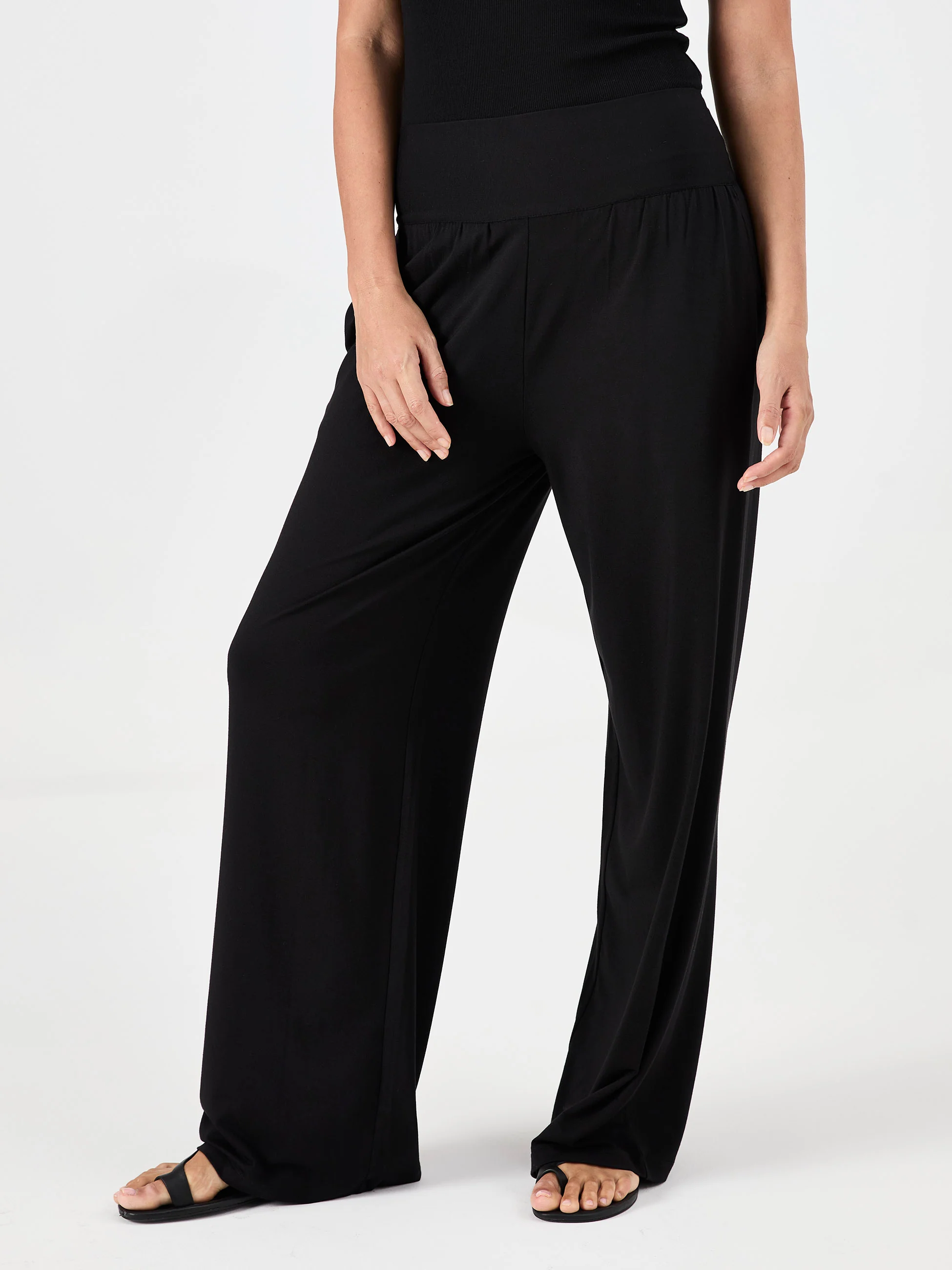 Nomad Modal Wide Leg Pant - Black - Image 4
