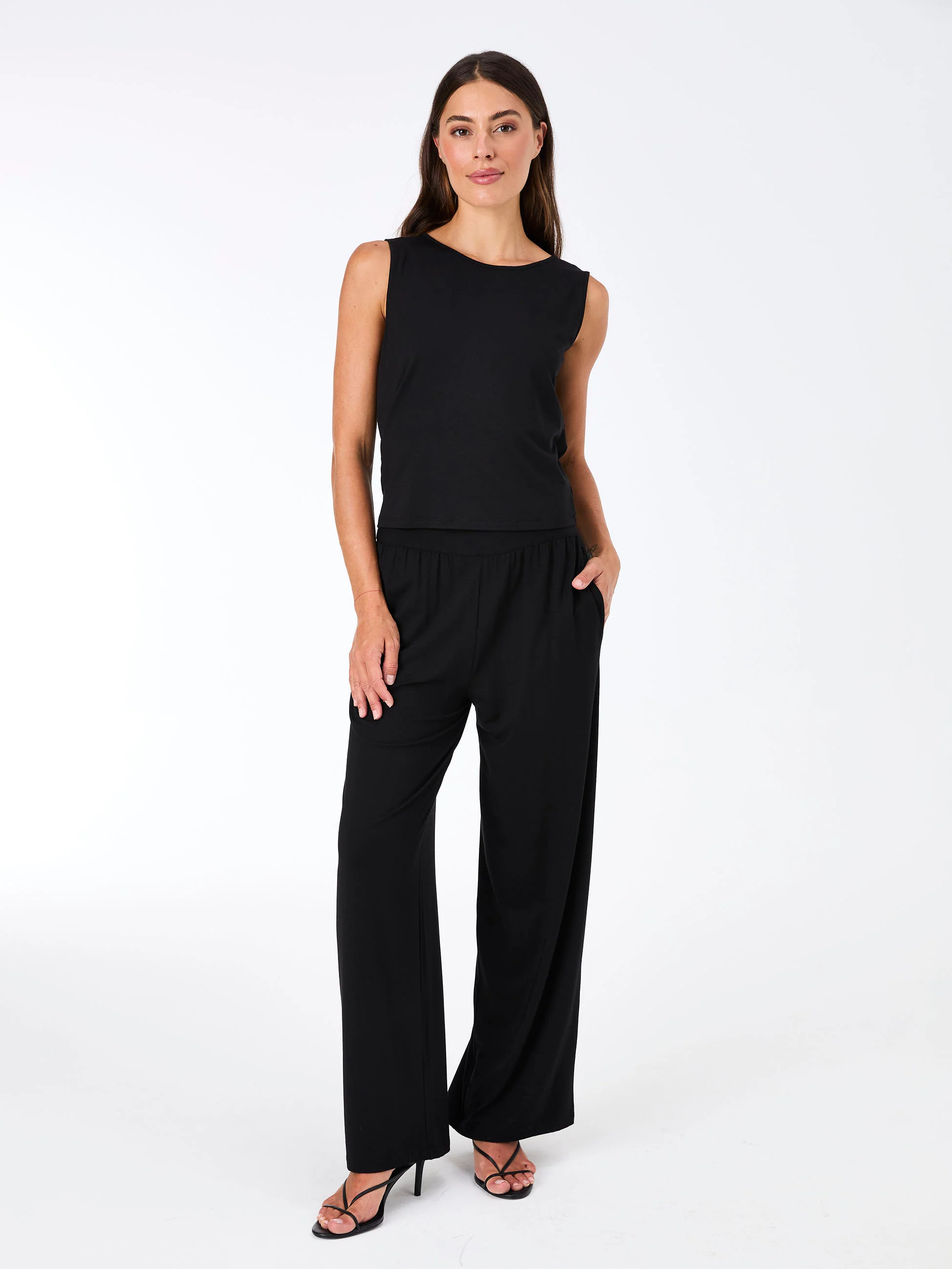 Nomad Modal Wide Leg Pant - Black - Image 8