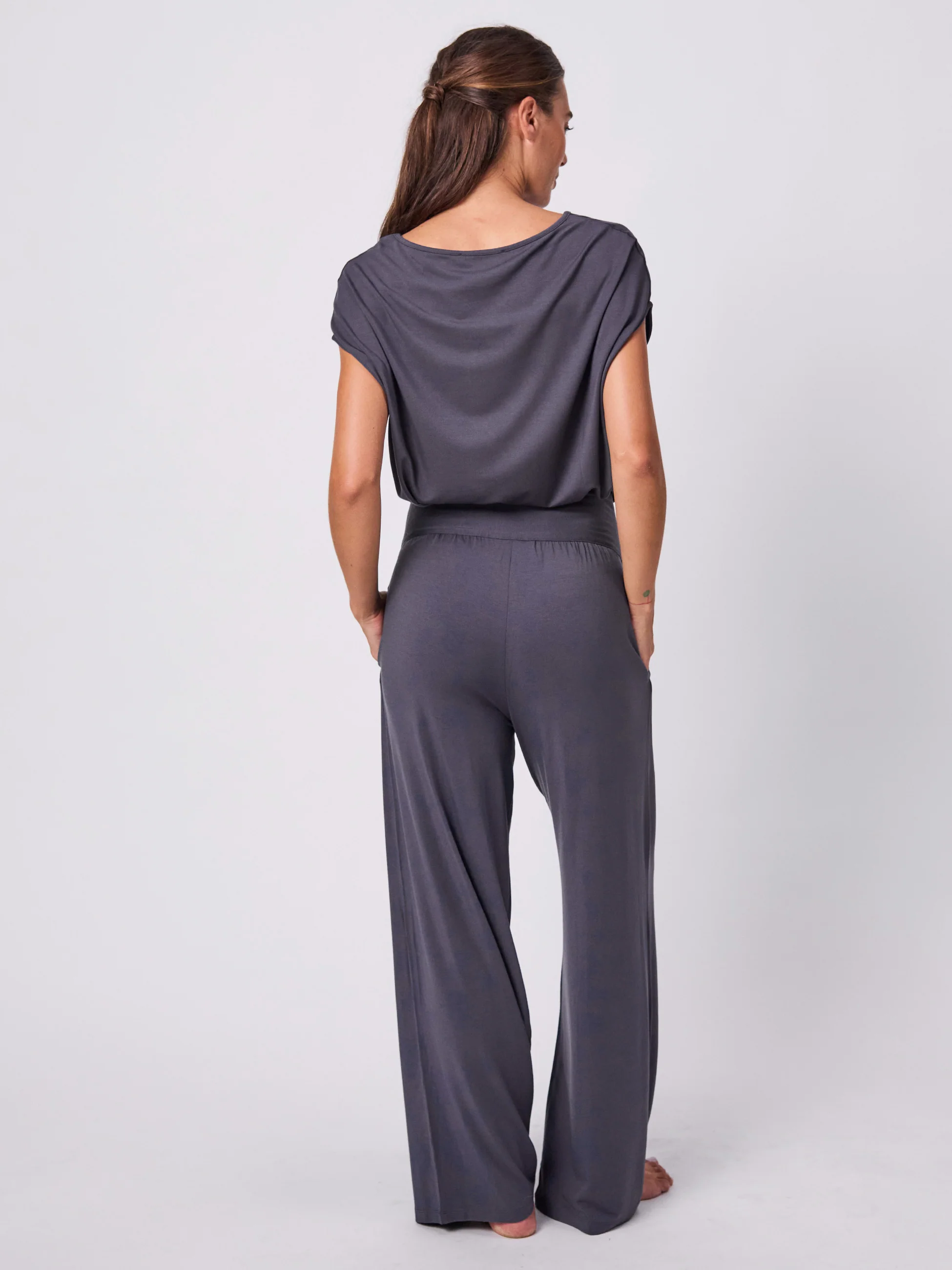 Nomad Modal Wide Leg Pant - Charcoal - Image 3