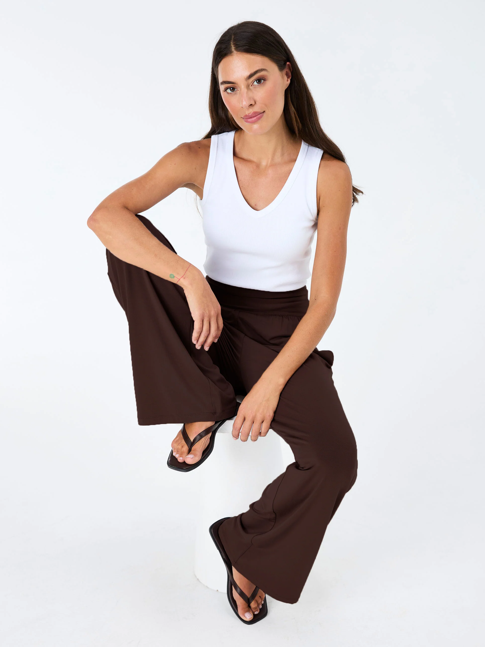Nomad Modal Wide Leg Pant - Coffee Bean - Image 4