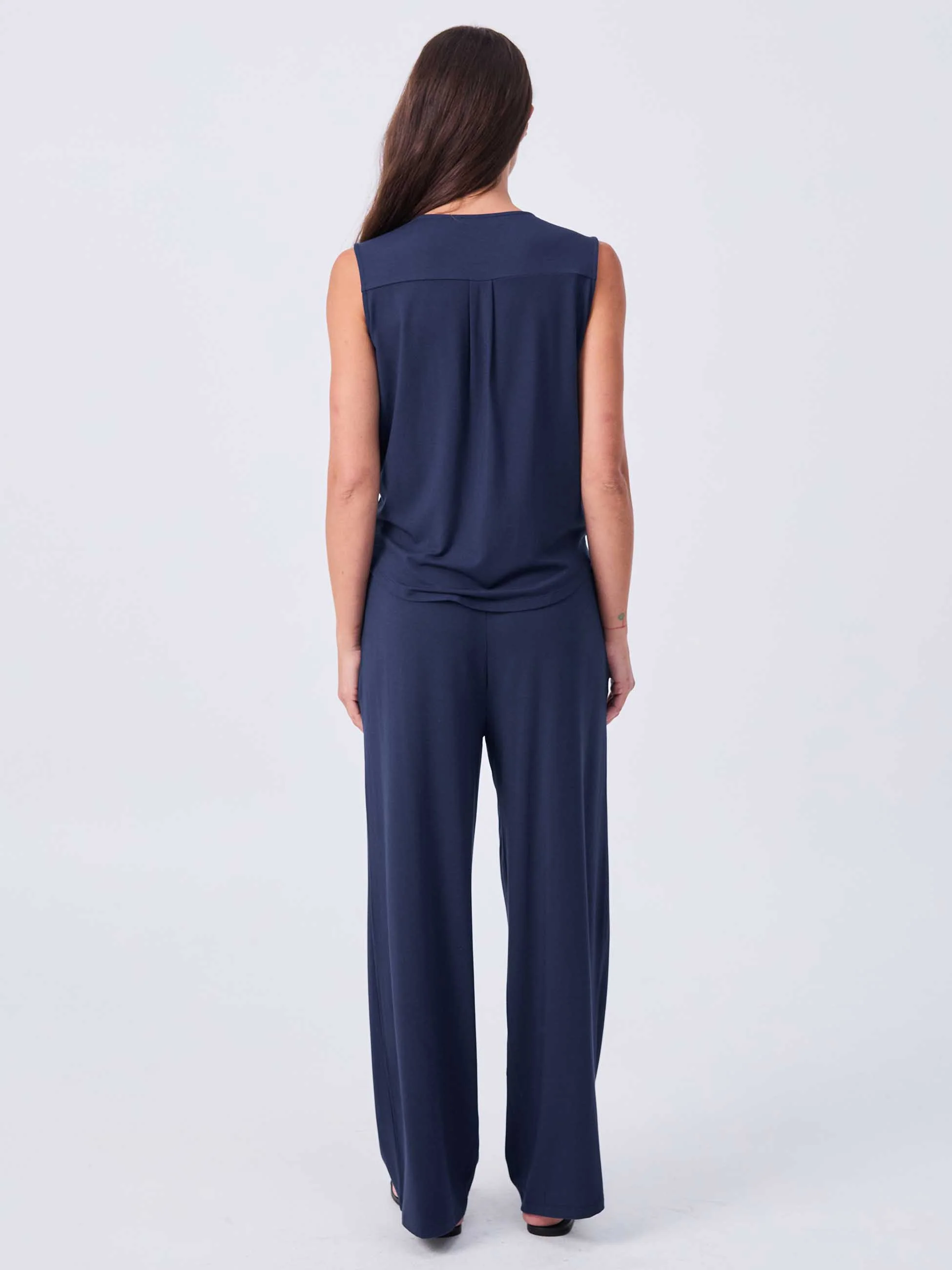 Nomad Modal Wide Leg Pant - Navy - Image 4