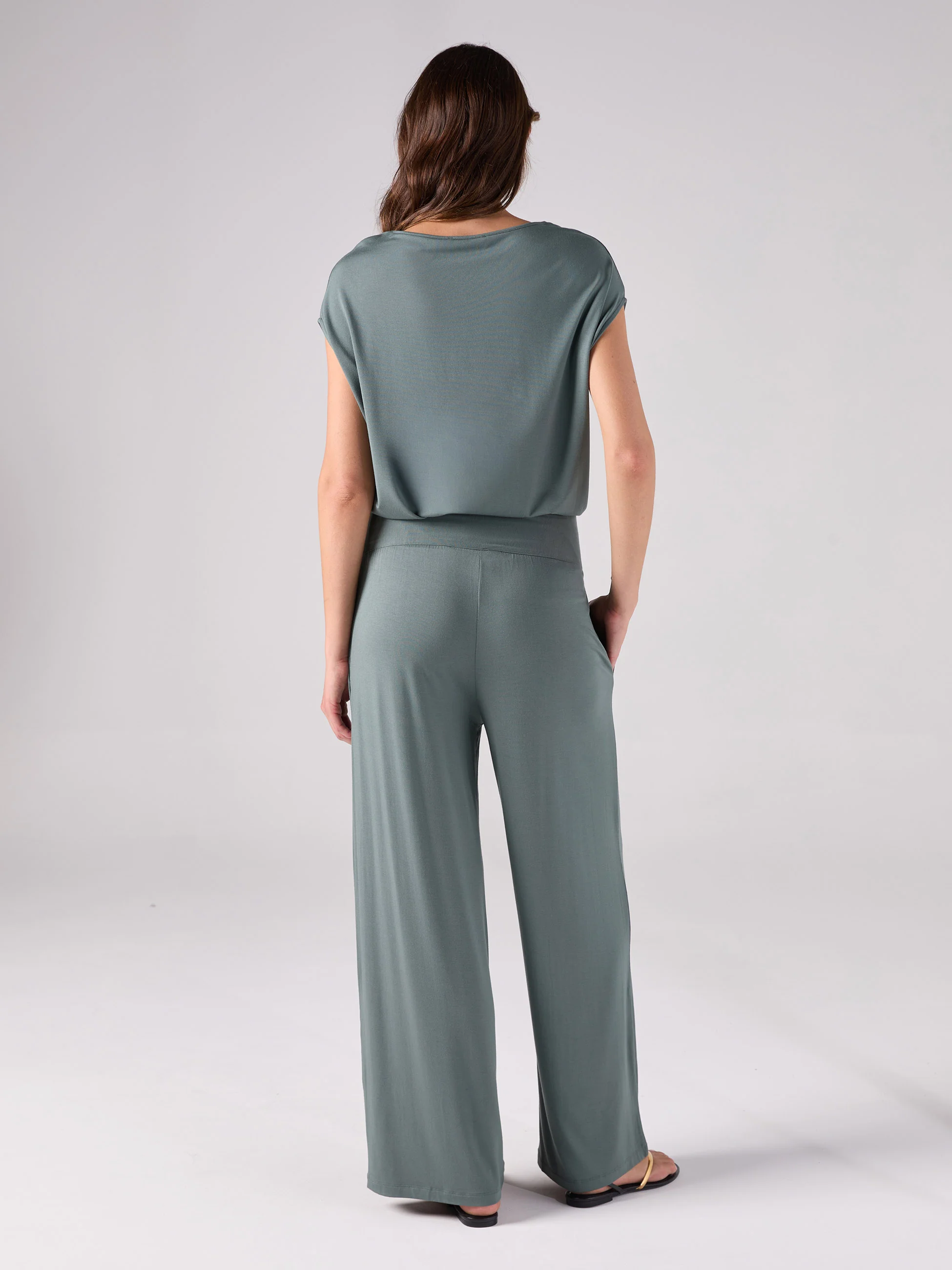 Nomad Modal Wide Leg Pant - Sage - Image 3