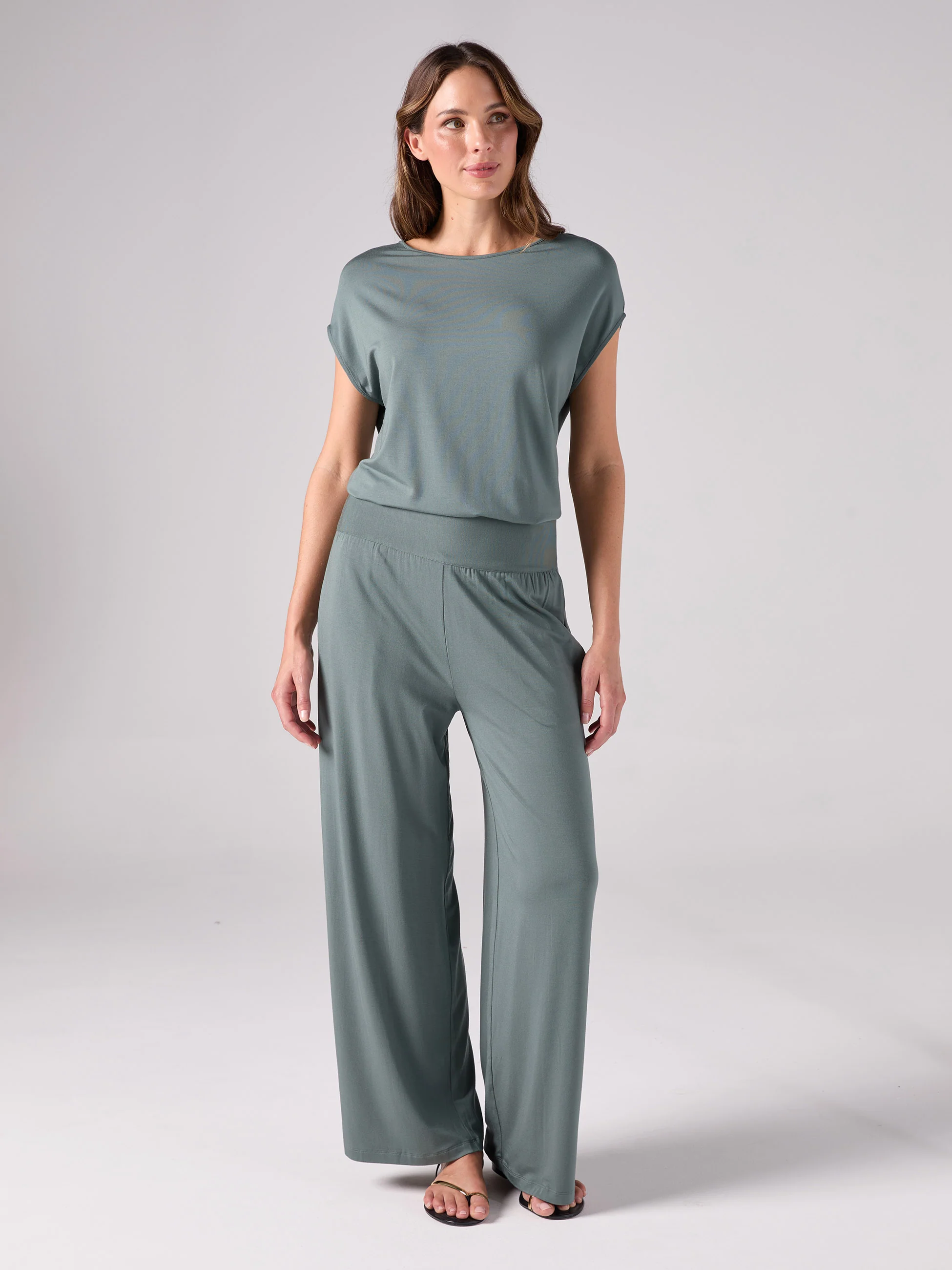 Nomad Modal Wide Leg Pant - Sage - Image 4