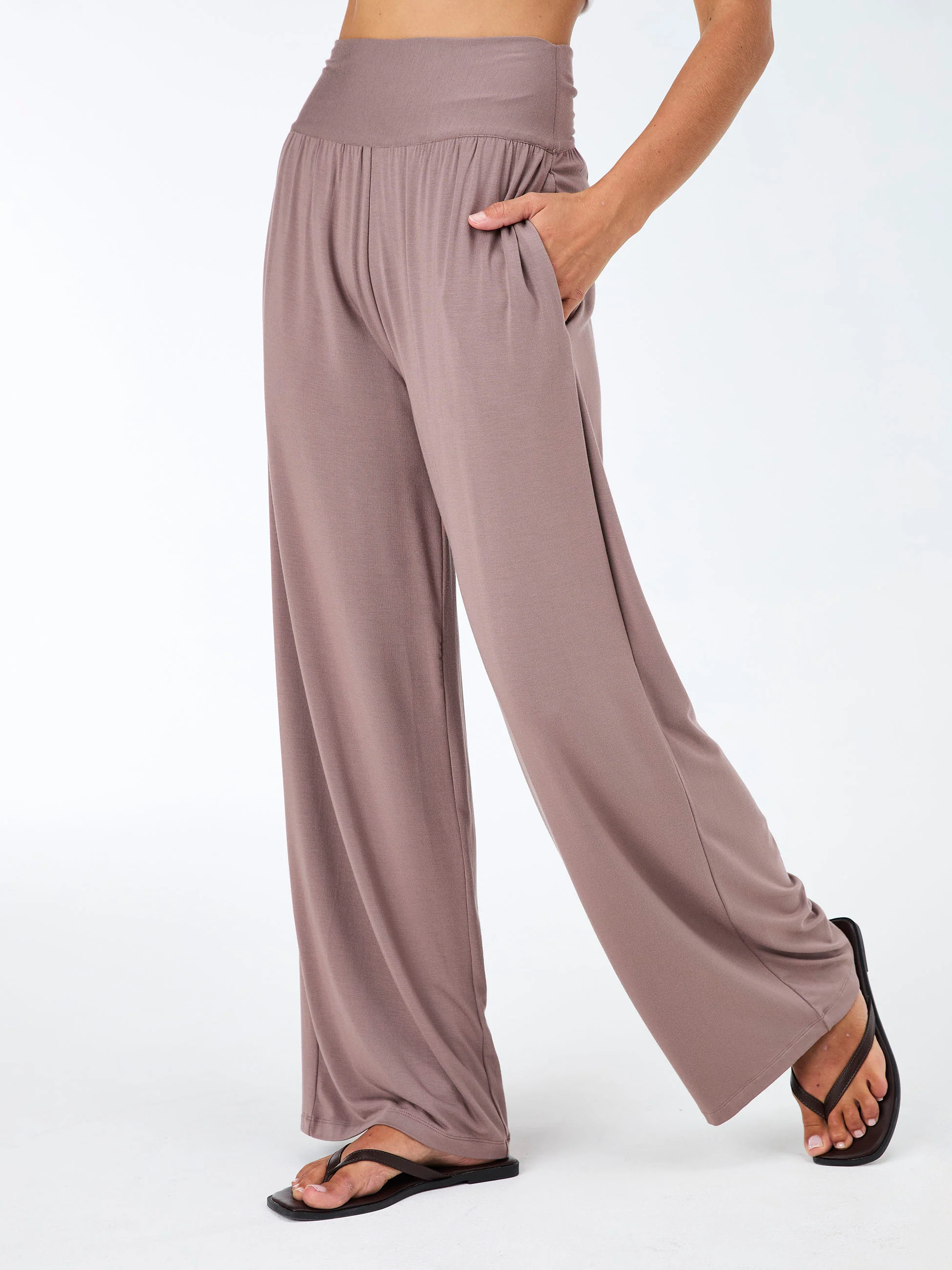 Nomad Modal Wide Leg Pant - Taupe - Image 5