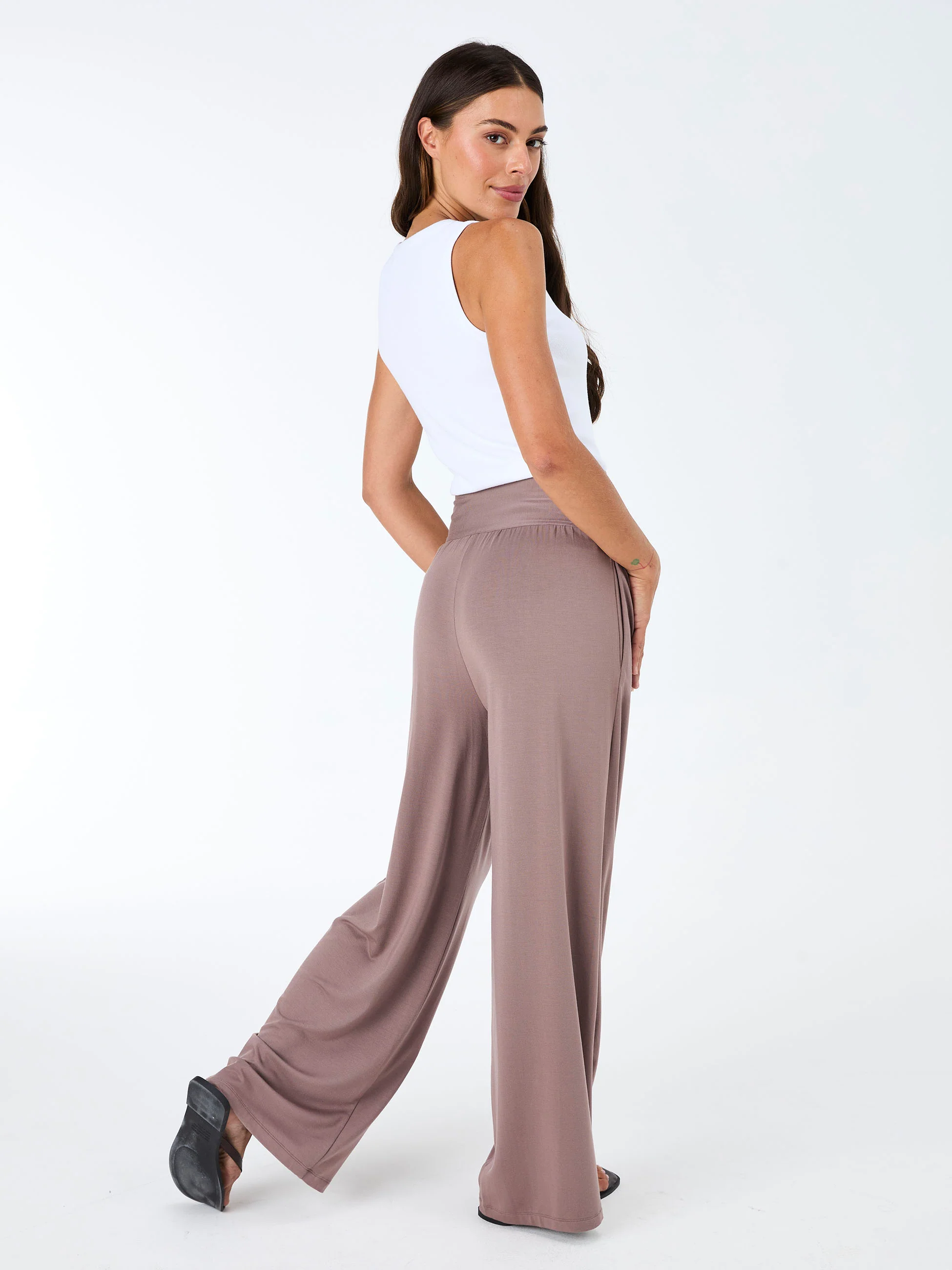 Nomad Modal Wide Leg Pant - Taupe - Image 7