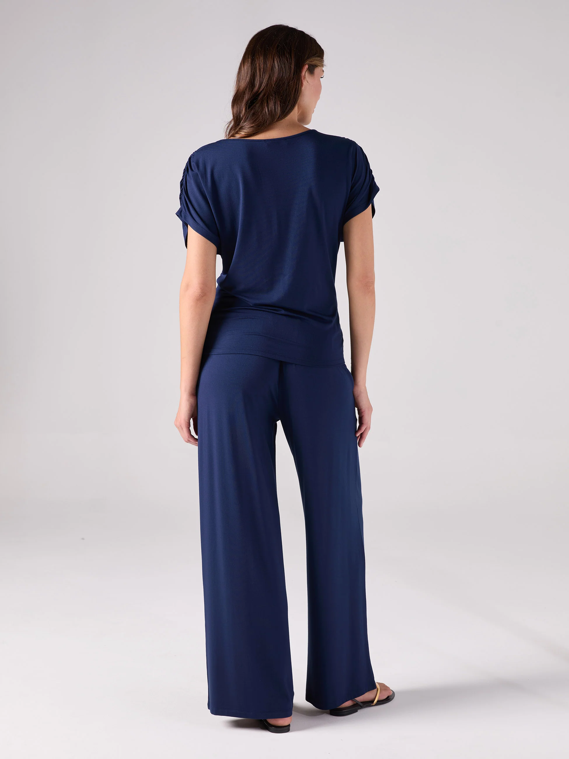 Rouch Sleeve Luxe Layer - Navy - Image 3