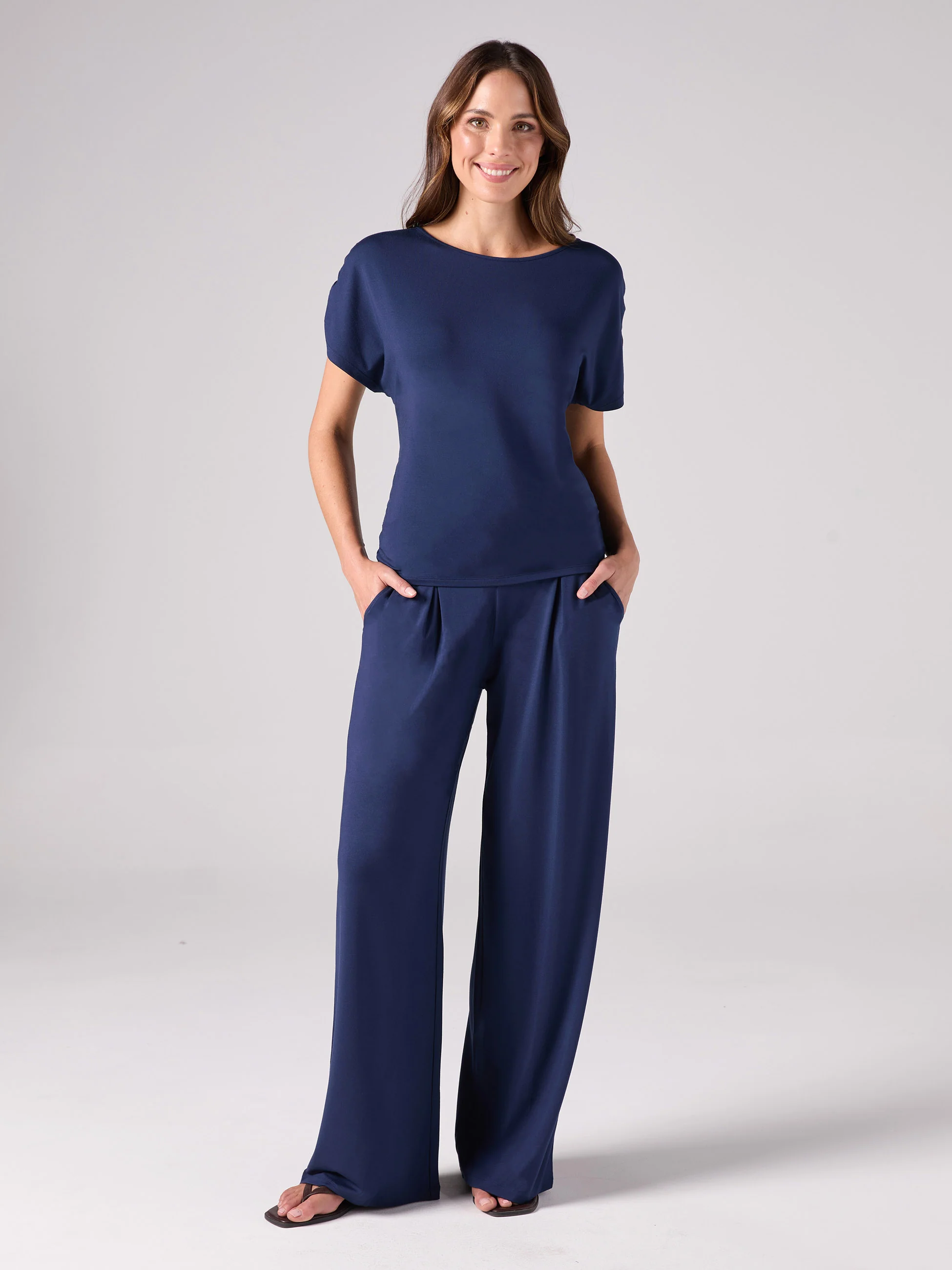 Rouch Sleeve Luxe Layer - Navy - Image 5