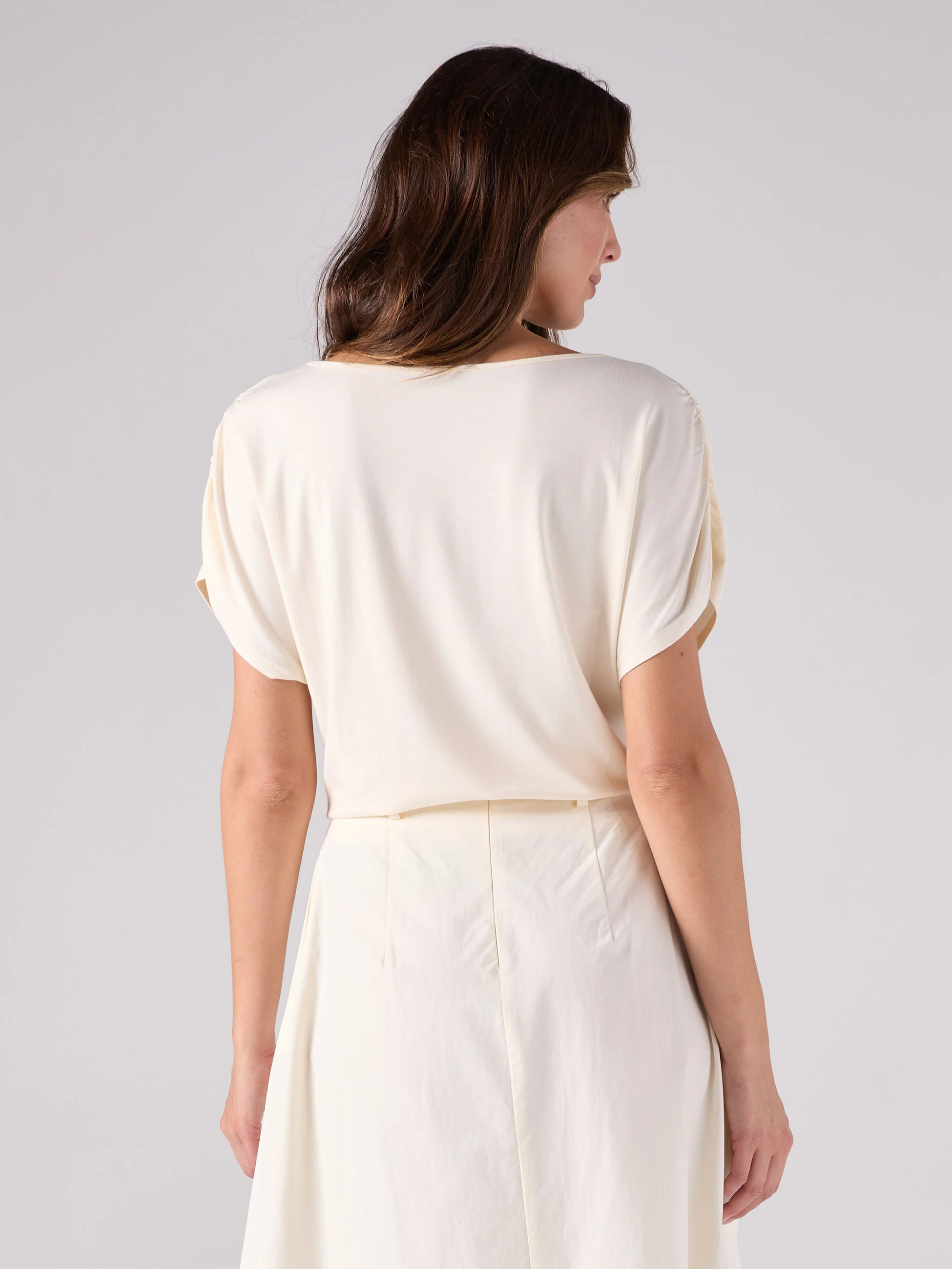 Rouch Sleeve Luxe Layer - Off White - Image 3