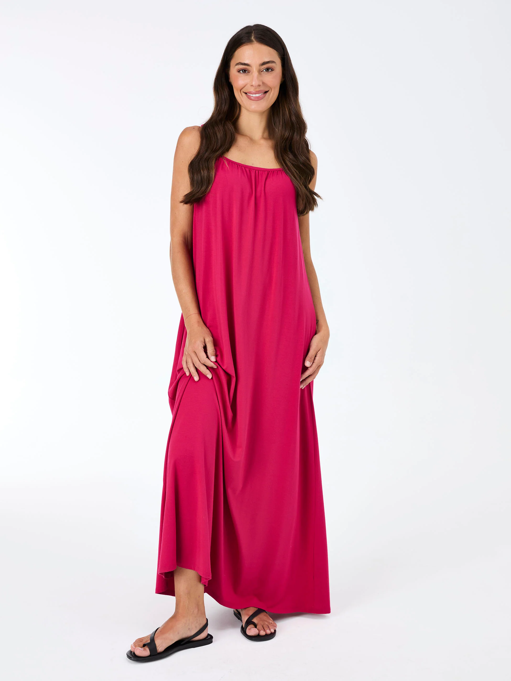 Venice Maxi Dress - Cerise - Image 10