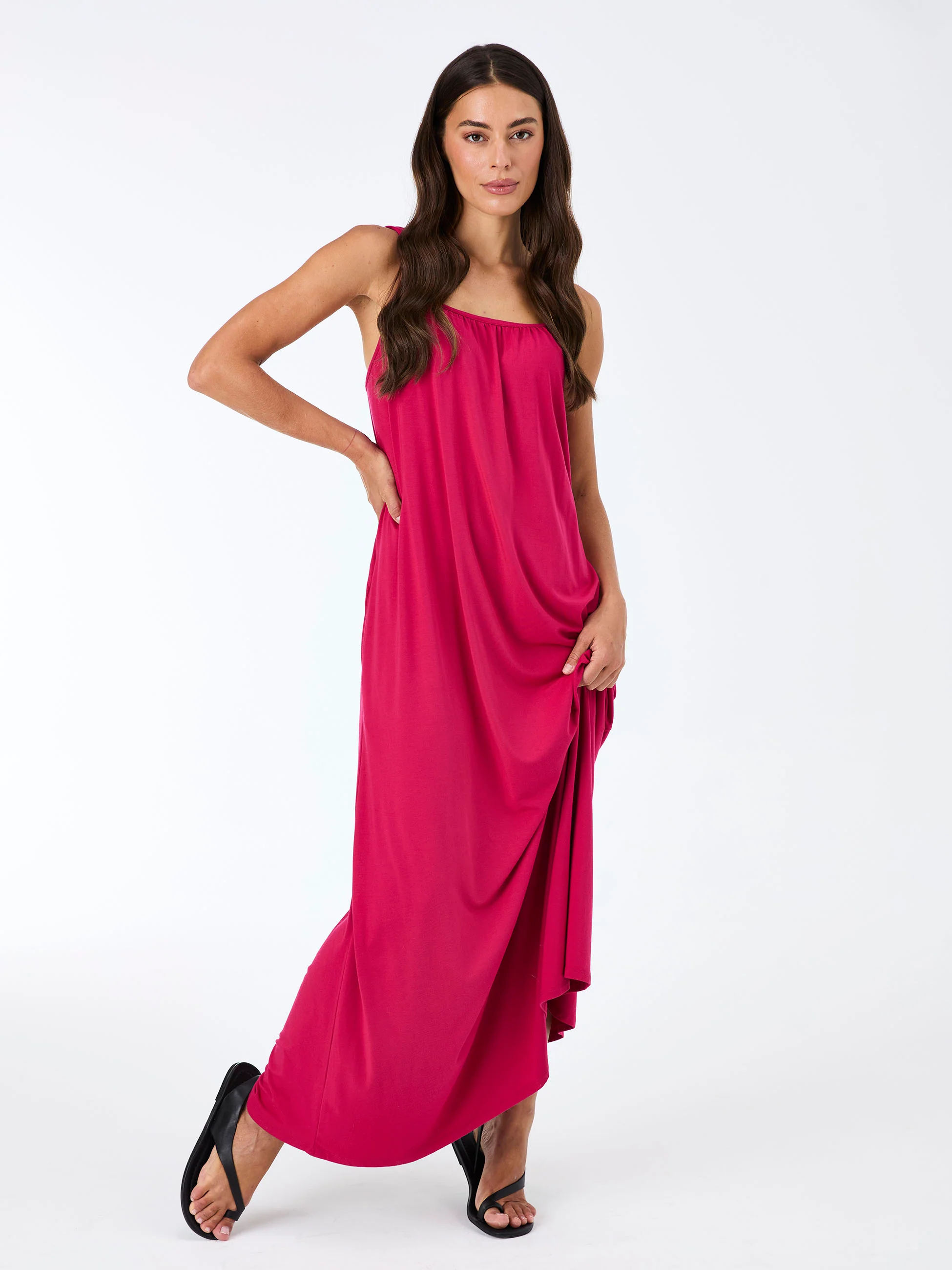 Venice Maxi Dress - Cerise - Image 5