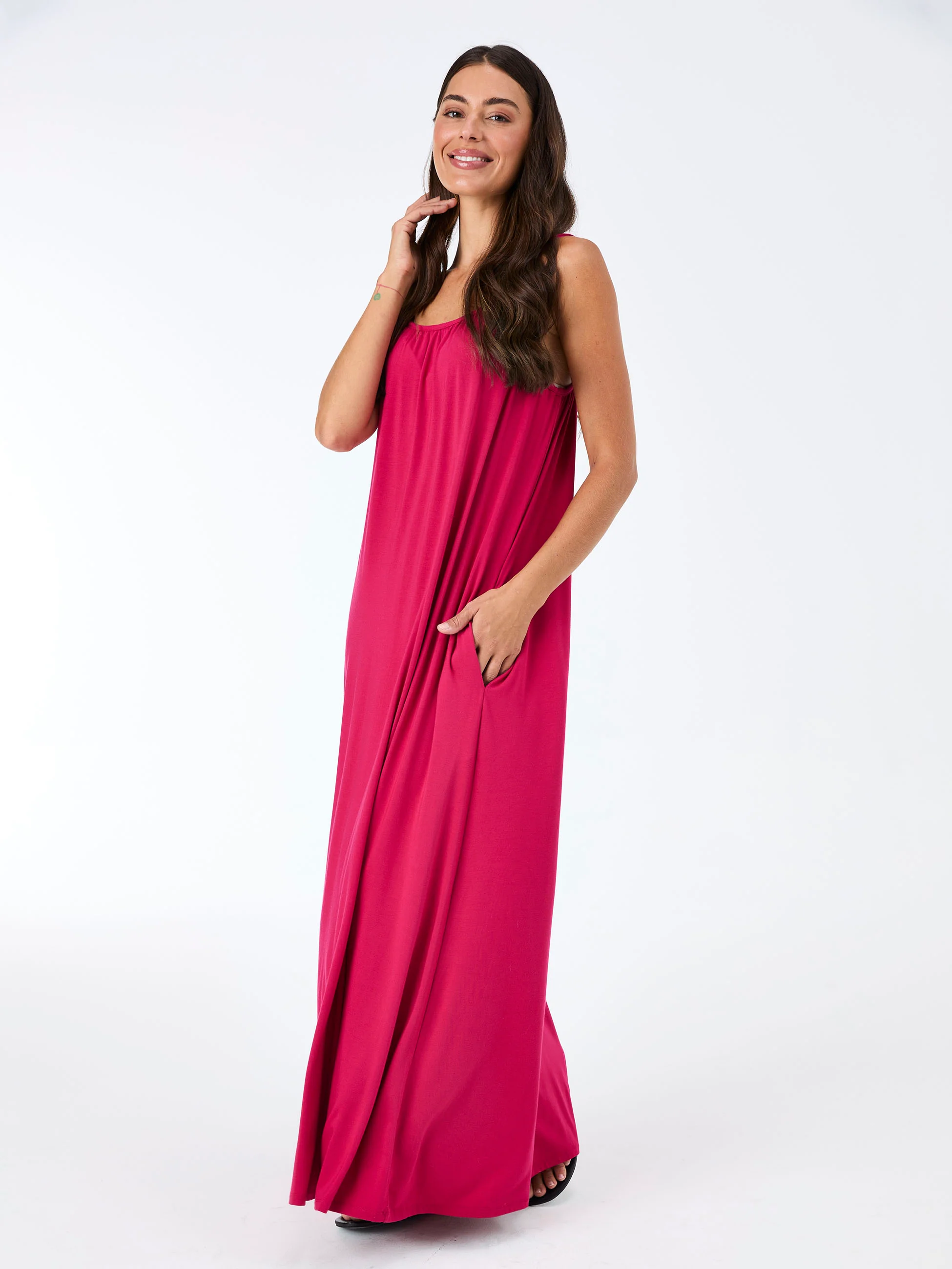Venice Maxi Dress - Cerise - Image 6